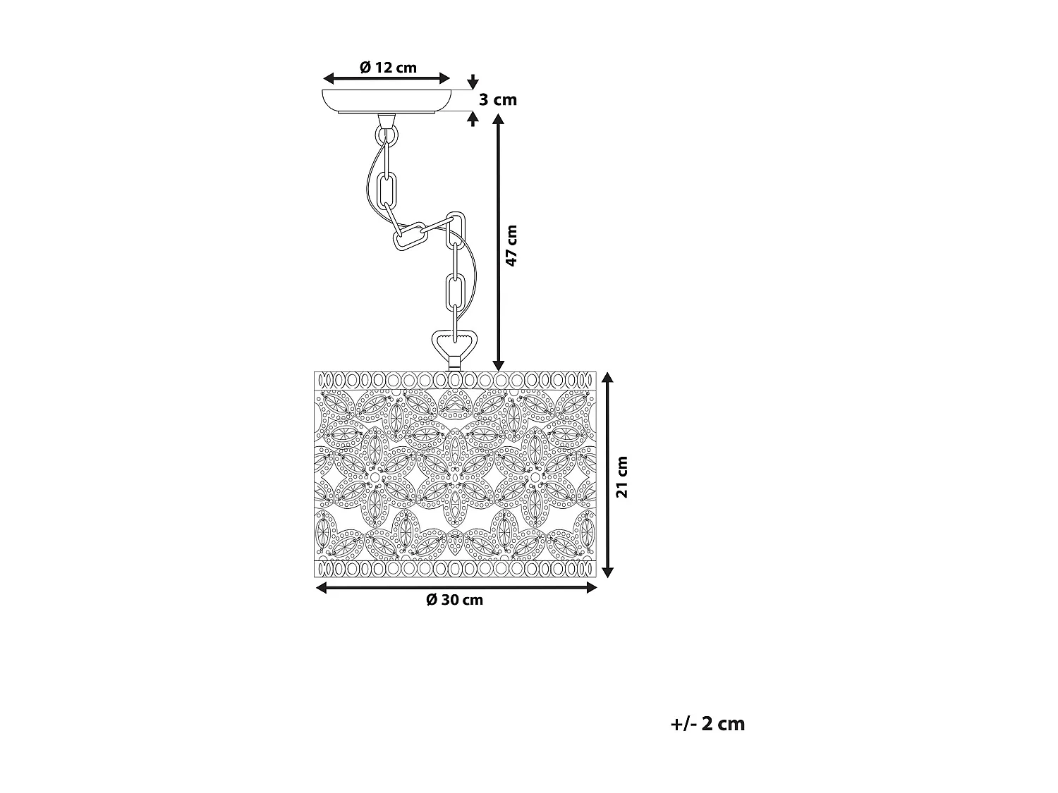 Lampe suspension SAJO Métal Argenté