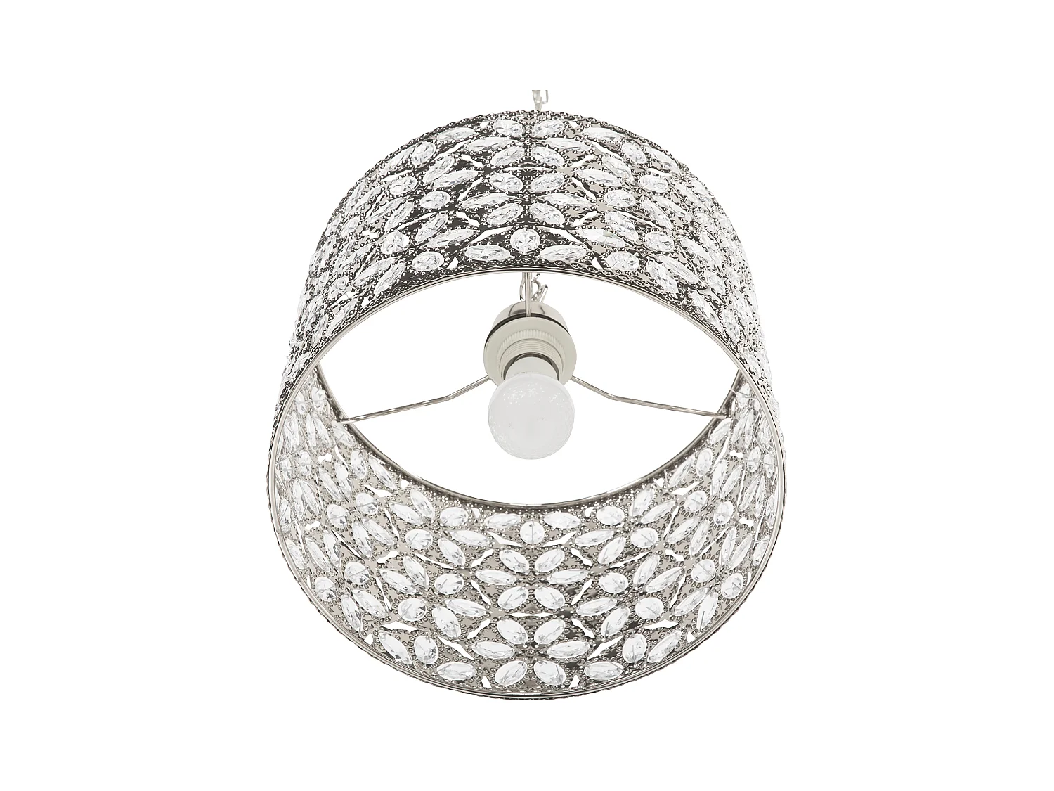 Elegante Pendelleuchte Blumenmotiv silbern Sajo
