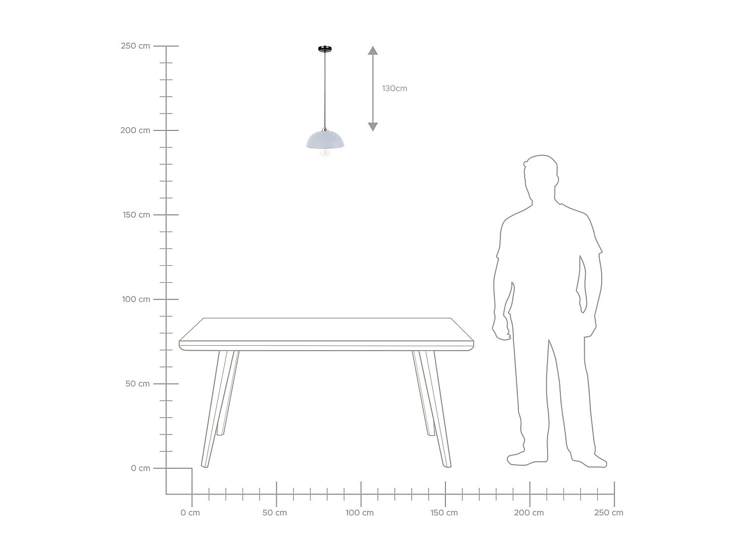 Hanglamp ESERA Metaal Lichtblauw