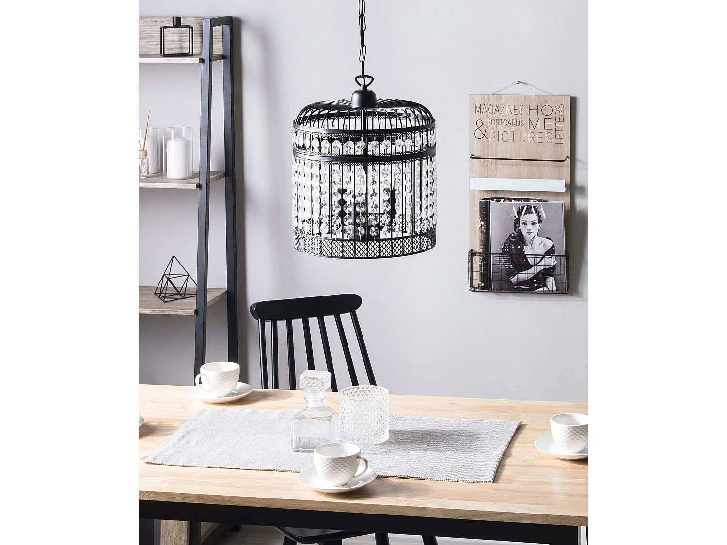 Lampe suspension CELON Métal Noir