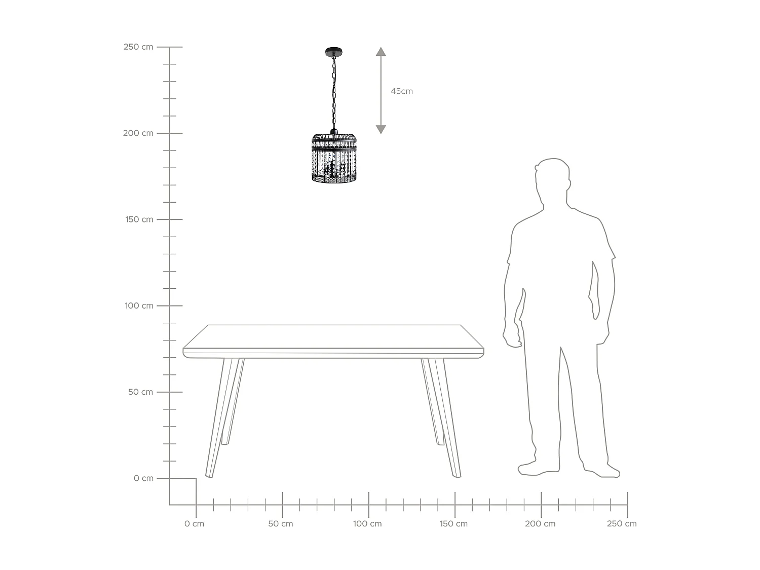 Lampe suspension CELON Métal Noir
