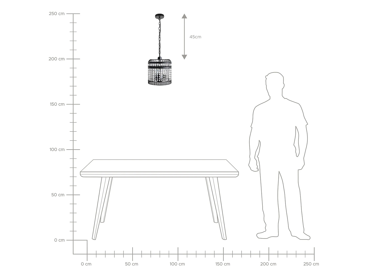 Lampe suspension CELON Métal Noir
