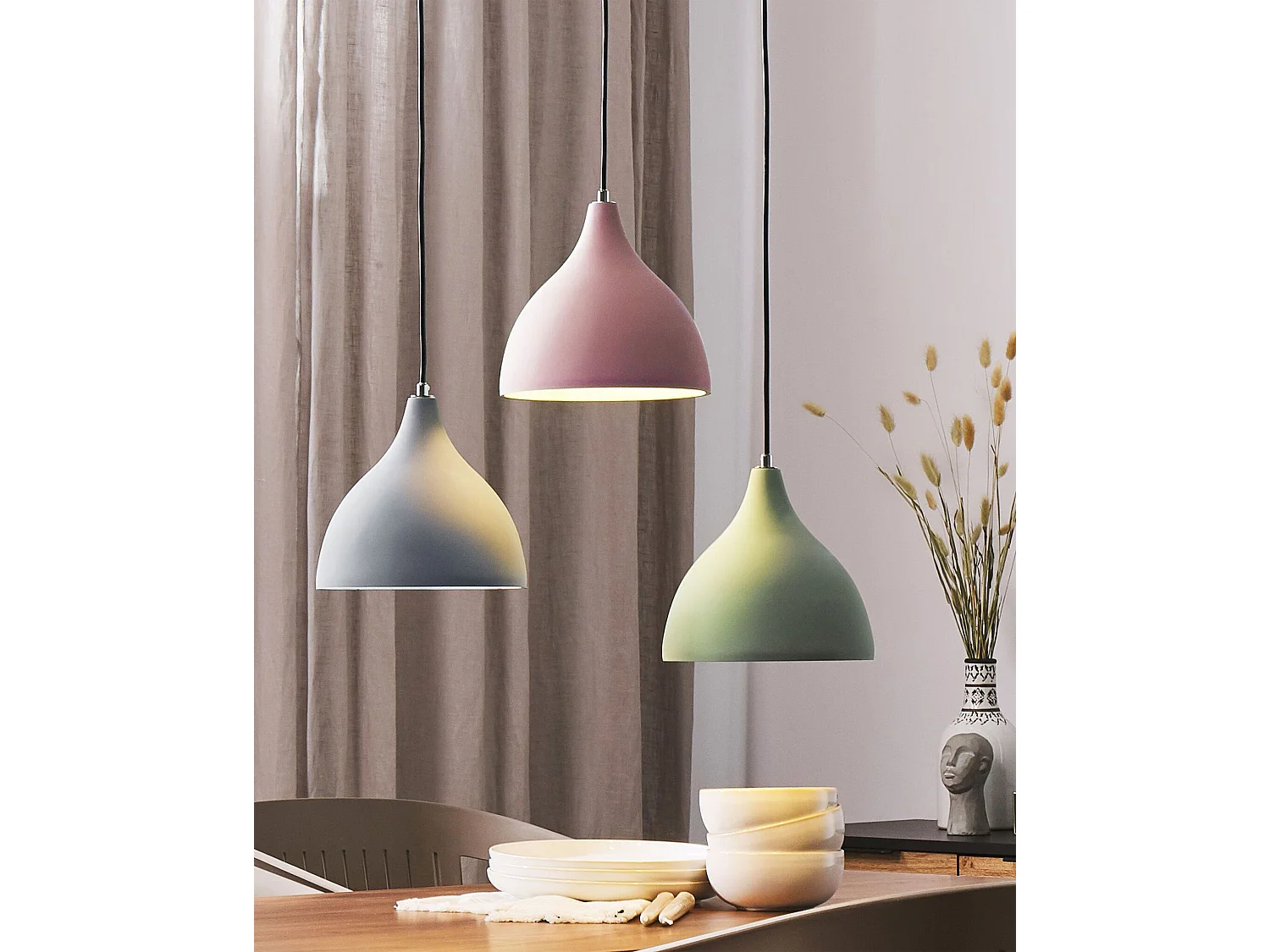 Lampe suspension LAMBRO Béton Rose
