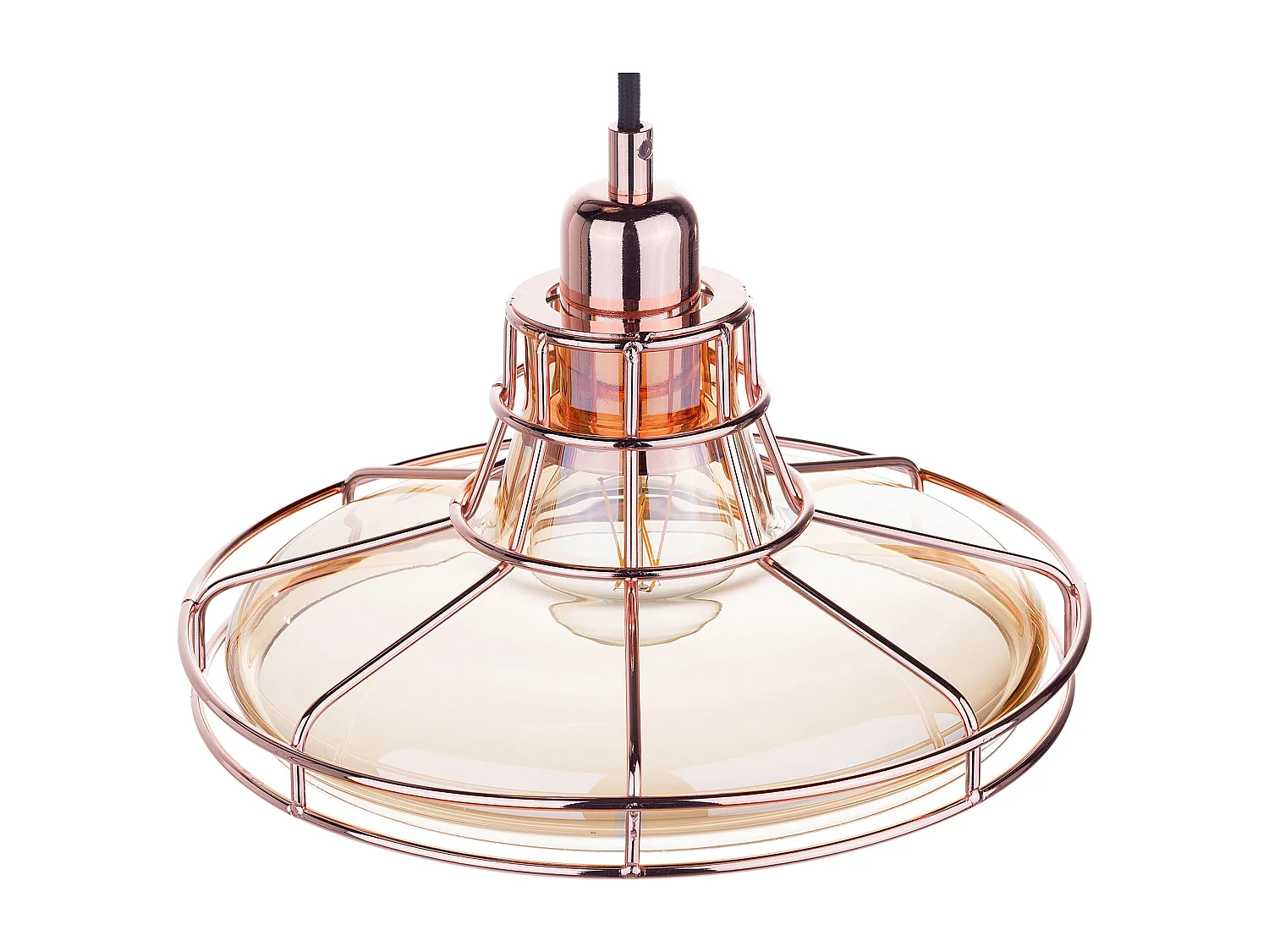 Moderne Pendelleuchte im industriellen Stil Metall/Glas kupfer Torre