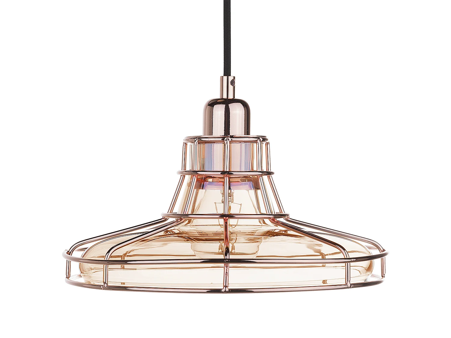 Lampe suspension TORRE Verre Cuivré