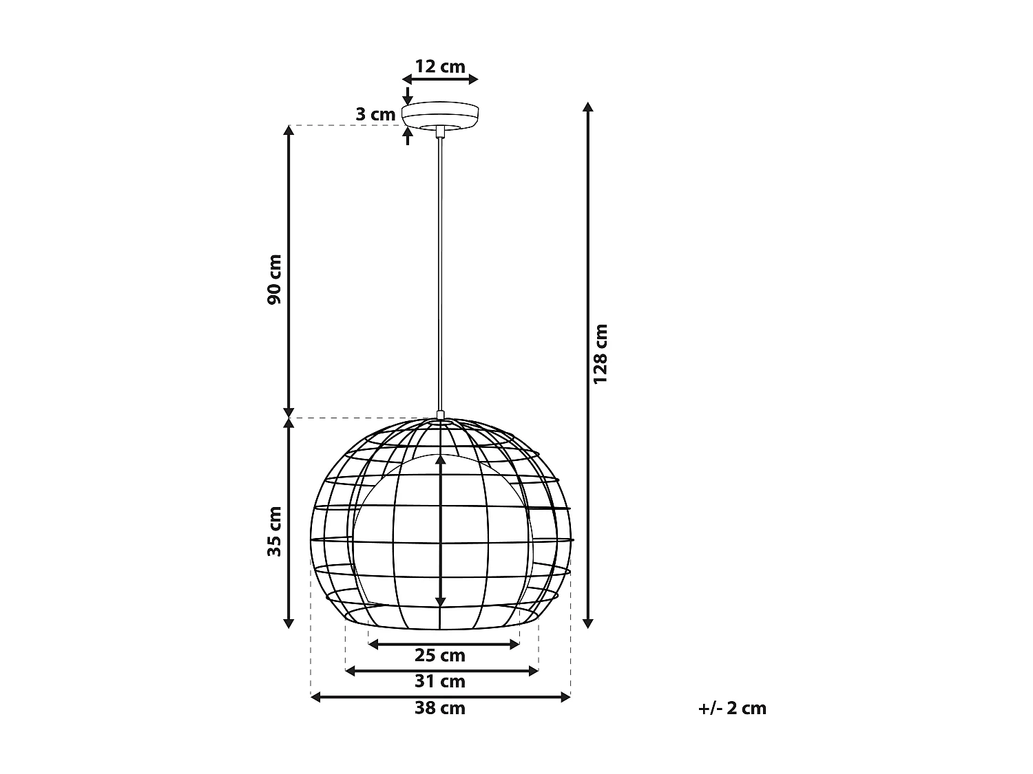 Lampe suspension LIRI Métal Cuivré