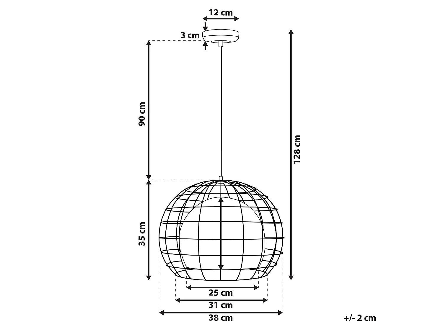 Lampe suspension LIRI Métal Cuivré