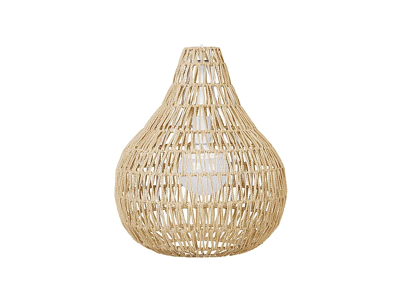 Moderne Hängelampe aus sandbeigem Papiergeflecht Molopo