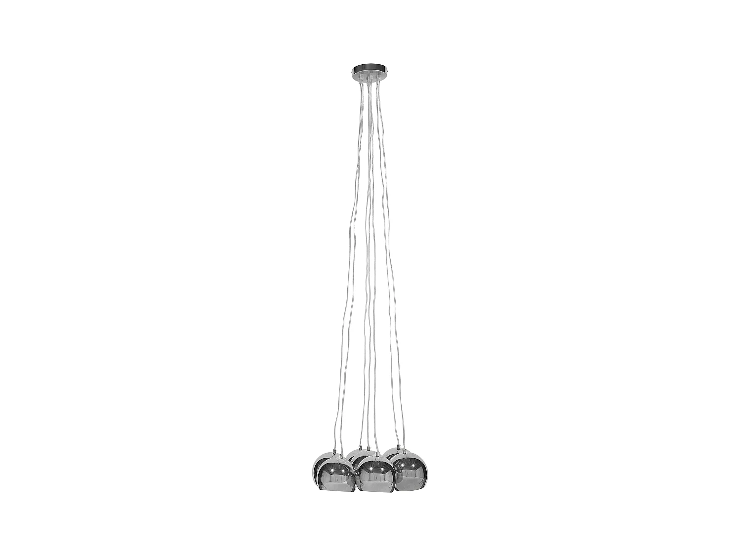 Trendy Hängeleuchte mit 7 Kugeln Pendelleuchte Metall Silber Olza