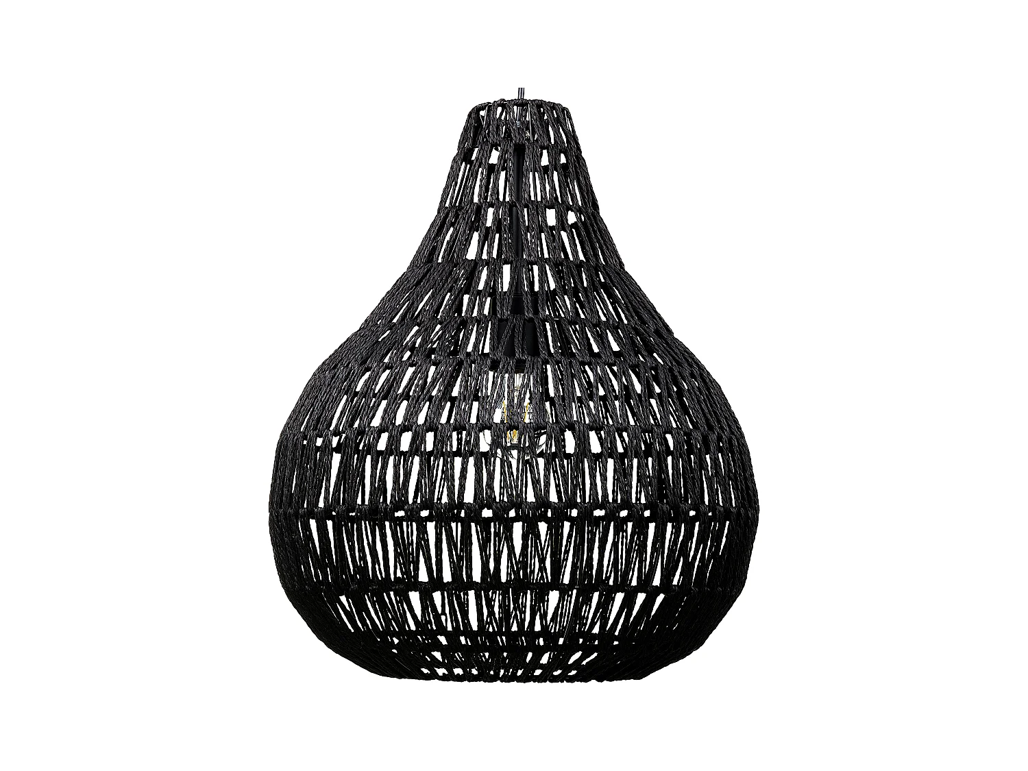 Lampe suspension MOLOPO Corde en papier Noir