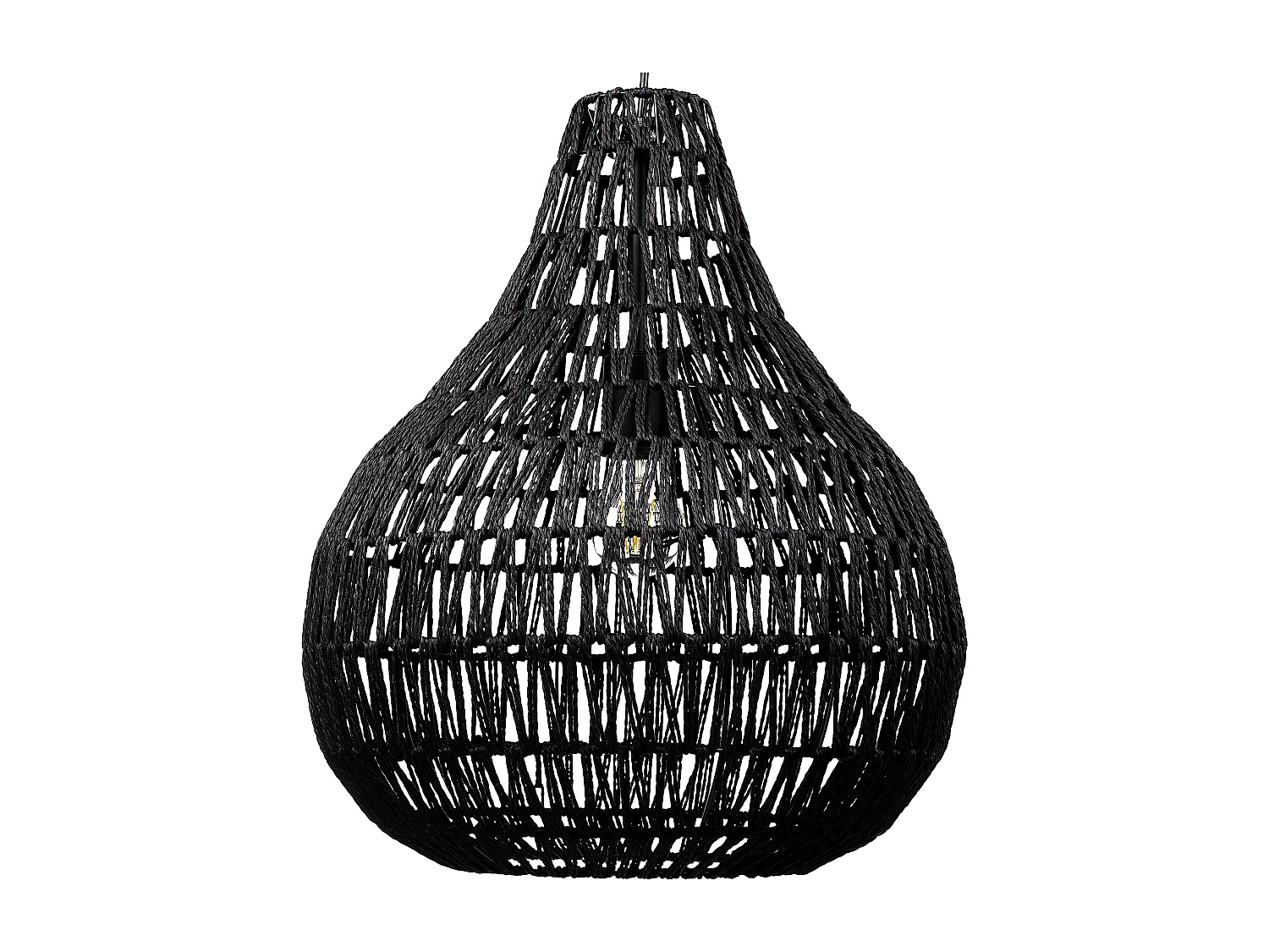 Moderne Hängelampe aus schwarzem Papiergeflecht Molopo