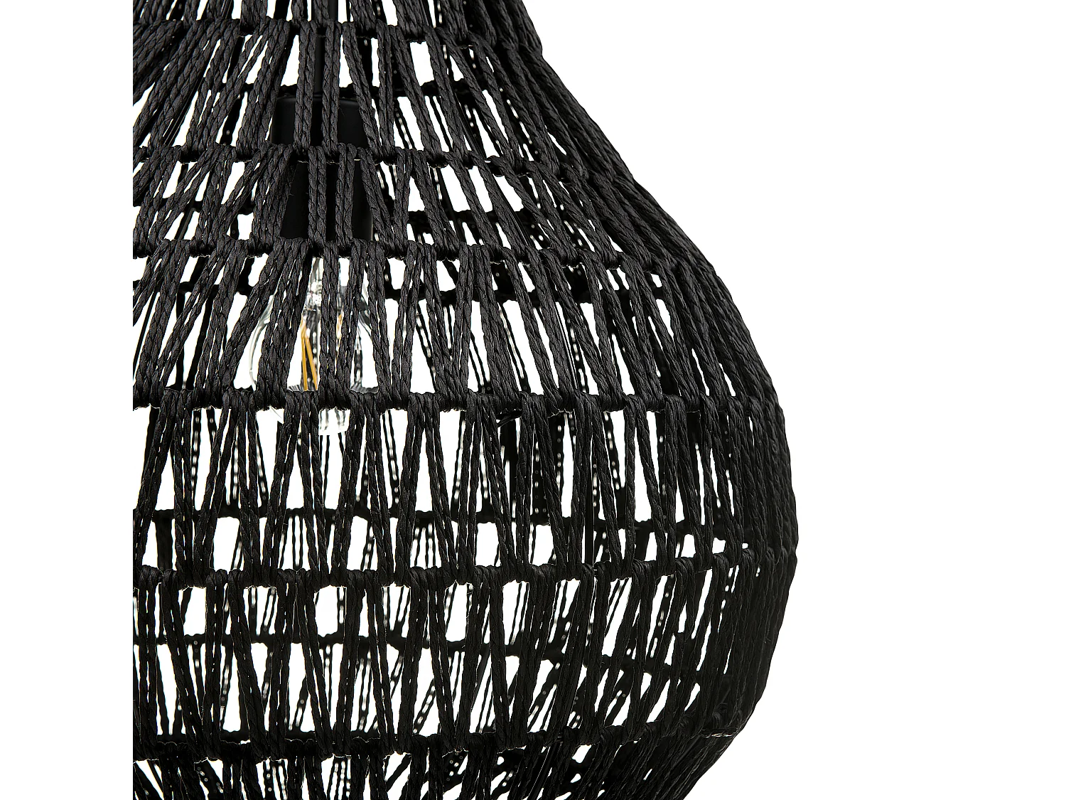 Moderne Hängelampe aus schwarzem Papiergeflecht Molopo