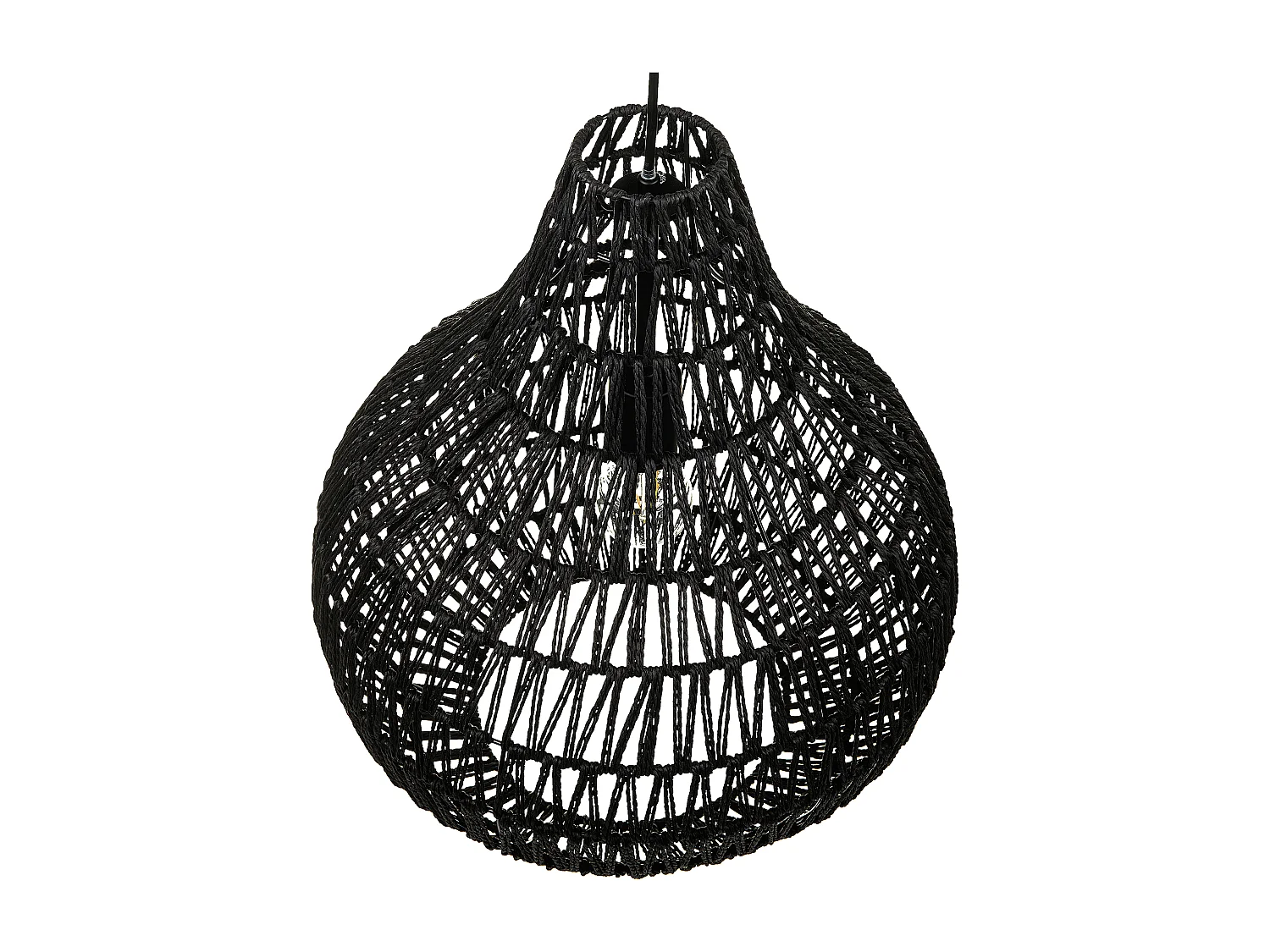 Moderne Hängelampe aus schwarzem Papiergeflecht Molopo