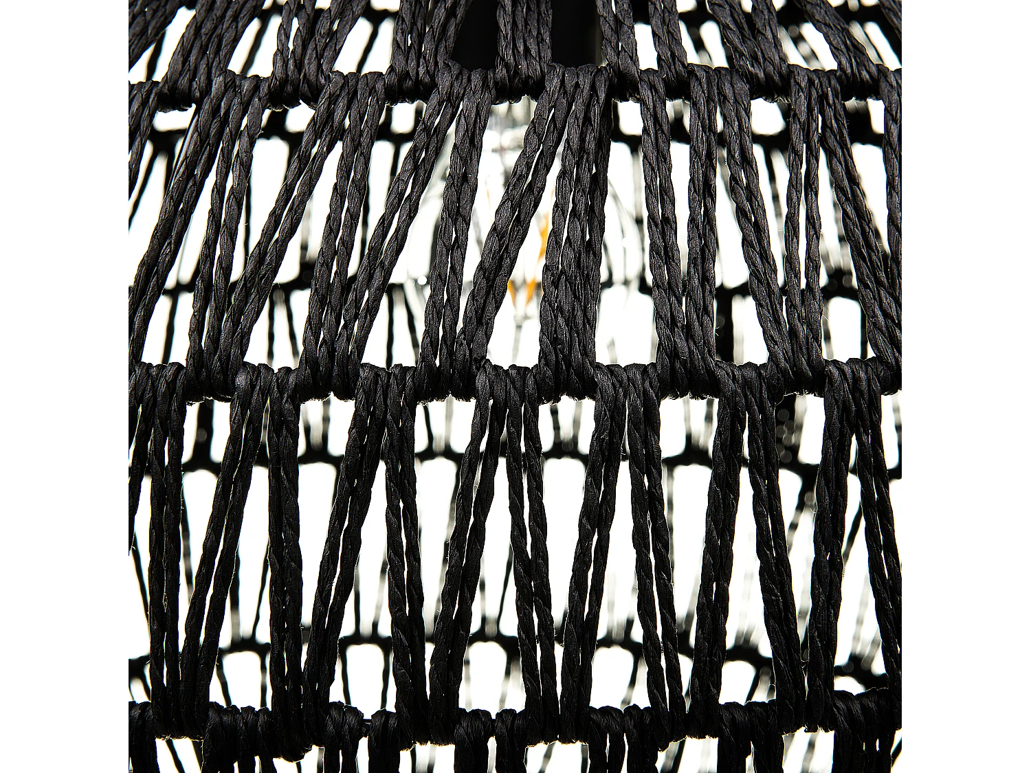 Moderne Hängelampe aus schwarzem Papiergeflecht Molopo