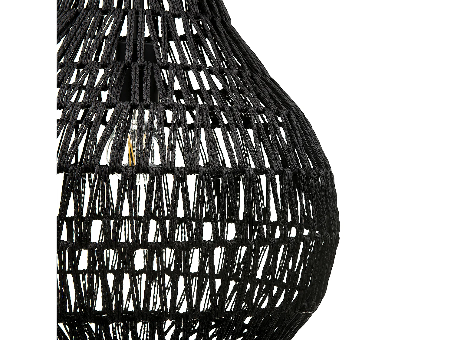 Candeeiro suspenso MOLOPO Corda de papel Preto