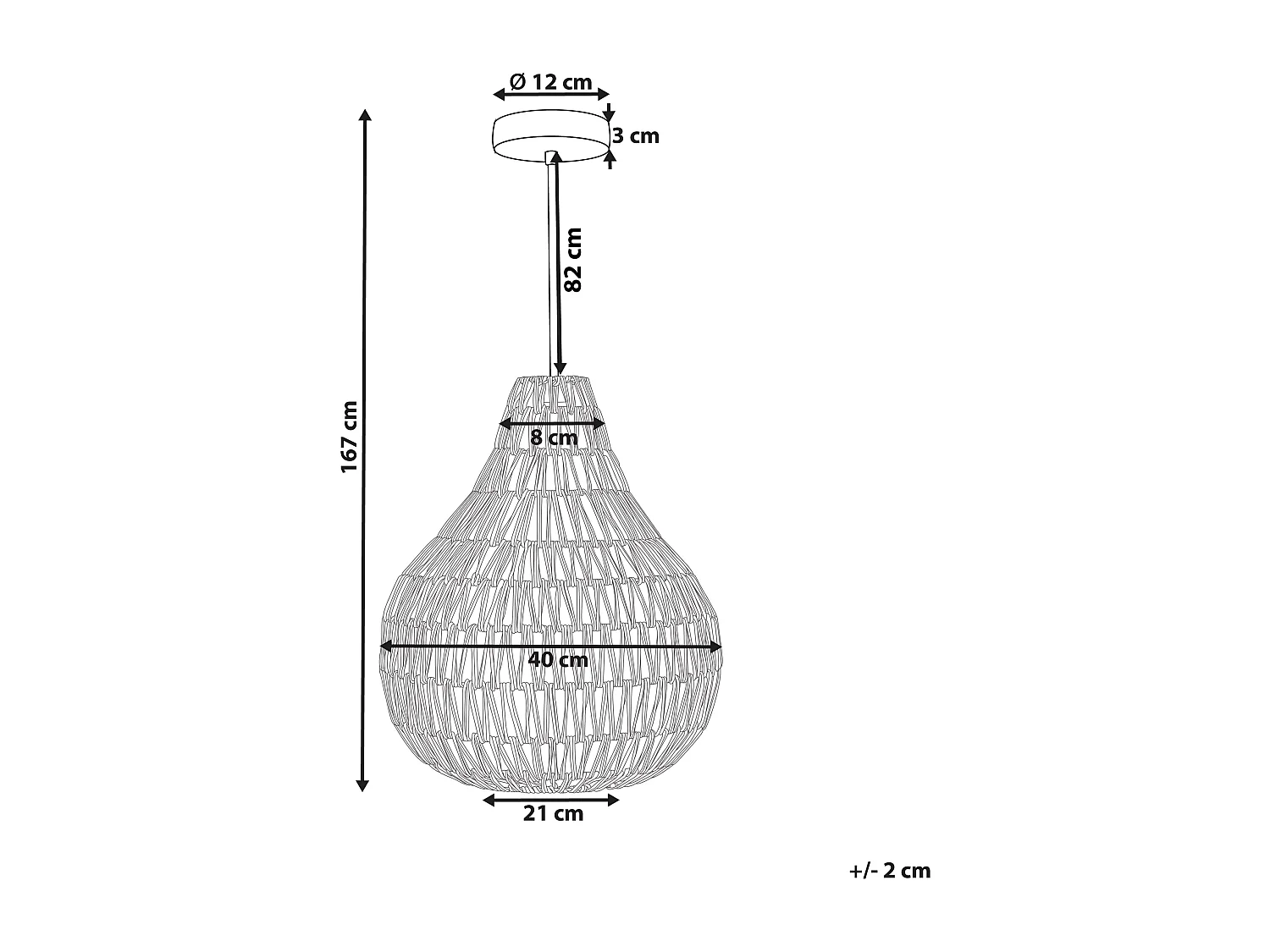 Hanglamp MOLOPO Papier touw Zwart