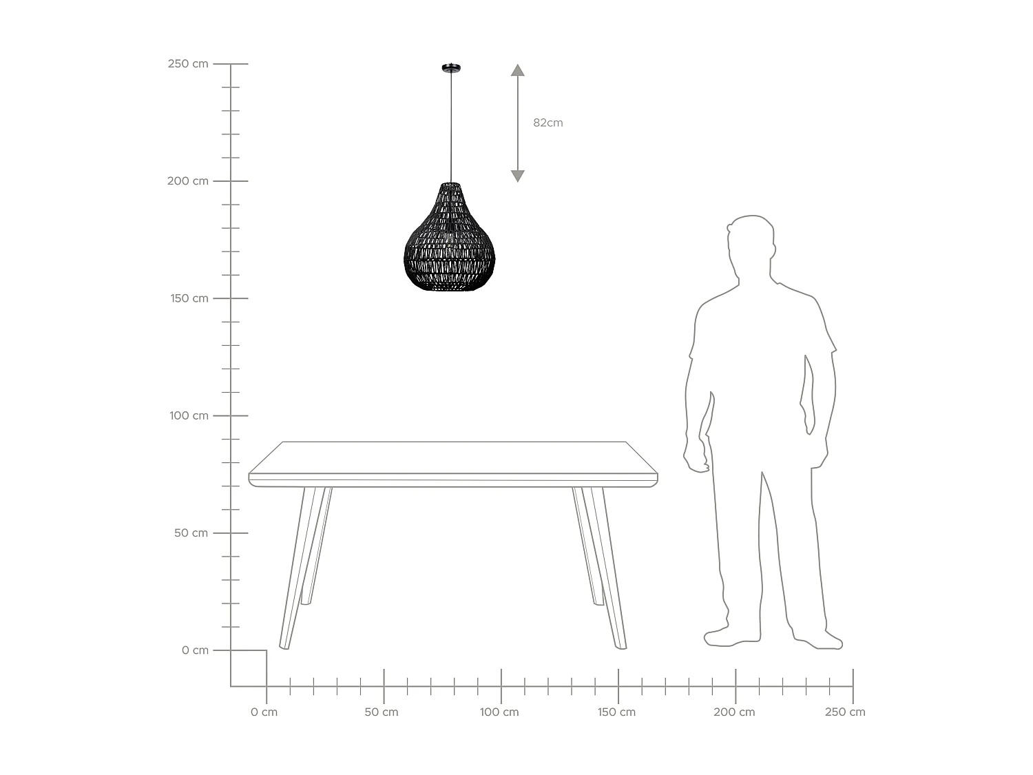 Hanglamp MOLOPO Papier touw Zwart