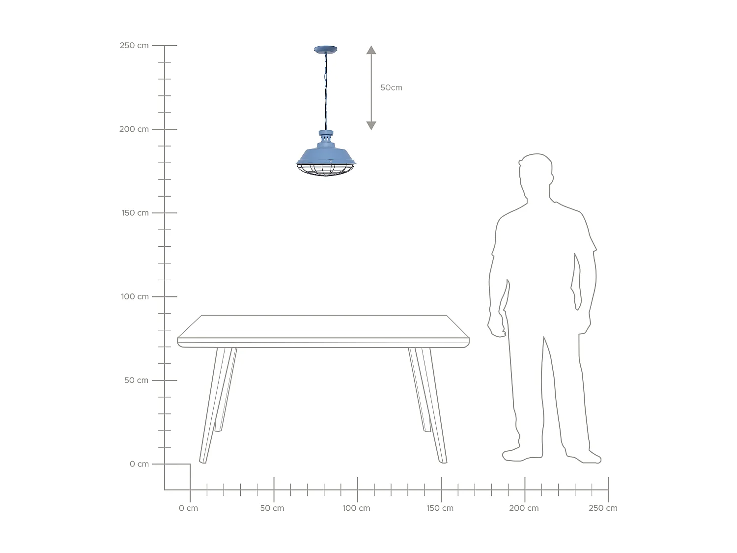 Lampe suspension bleu SORMONNE