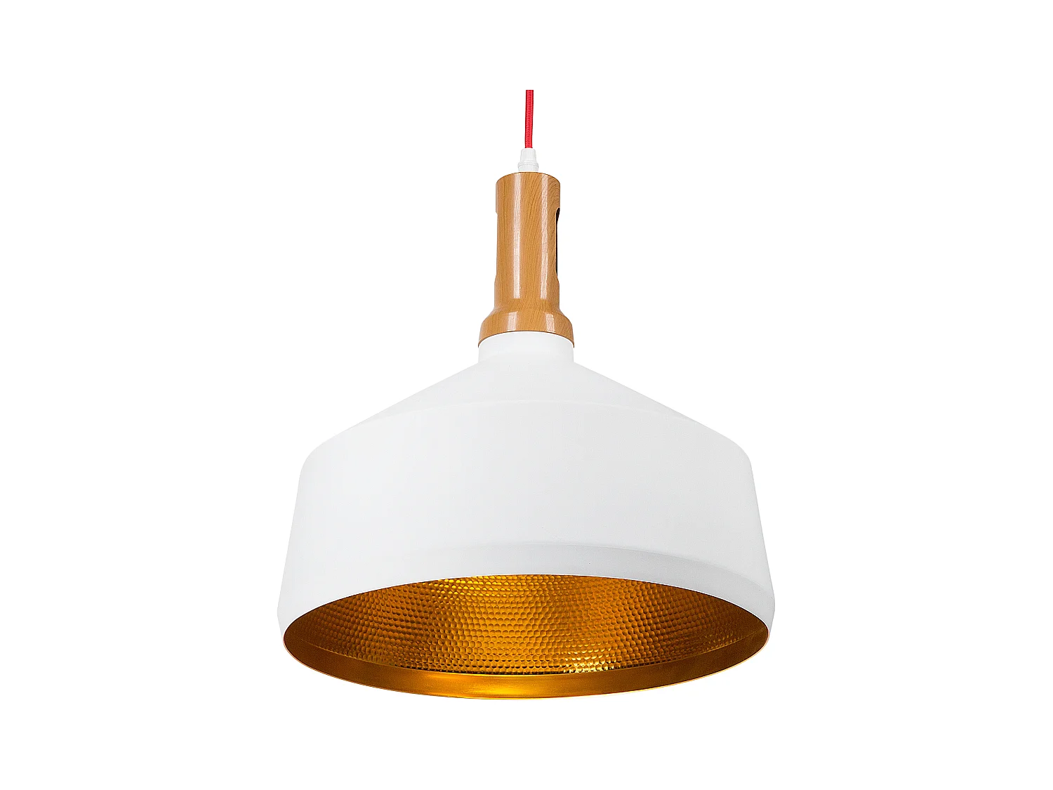 Industrielle Hängeleuchte runder Lampenschirm Aluminium weiß/gold Sepik