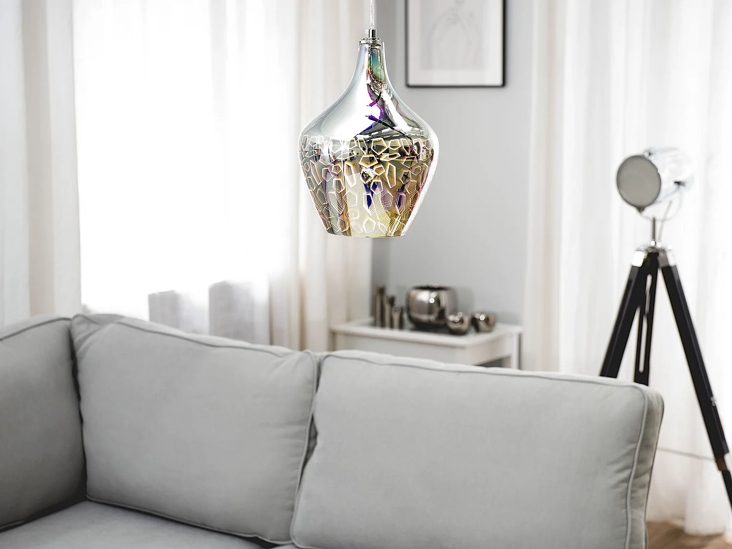 Hanglamp SOANA Glas Zilver