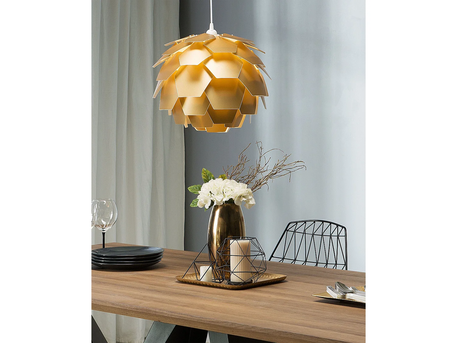 Lampe suspension SEGRE S Doré