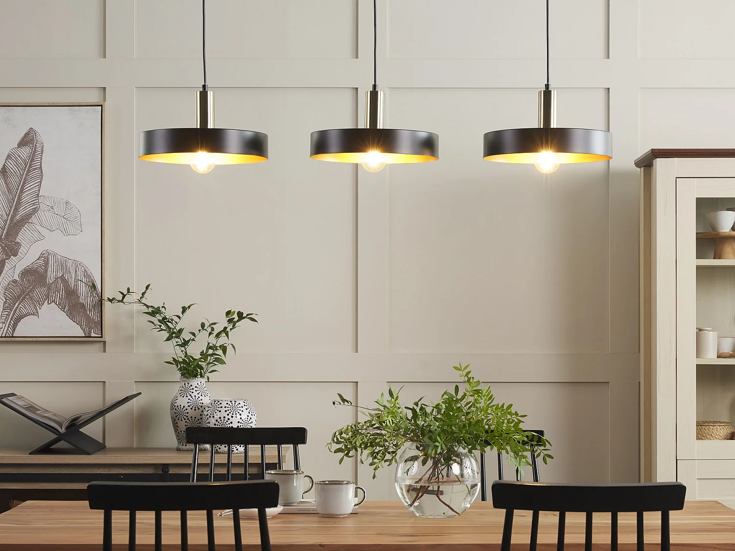 Lampe suspension HARENA Métal Noir