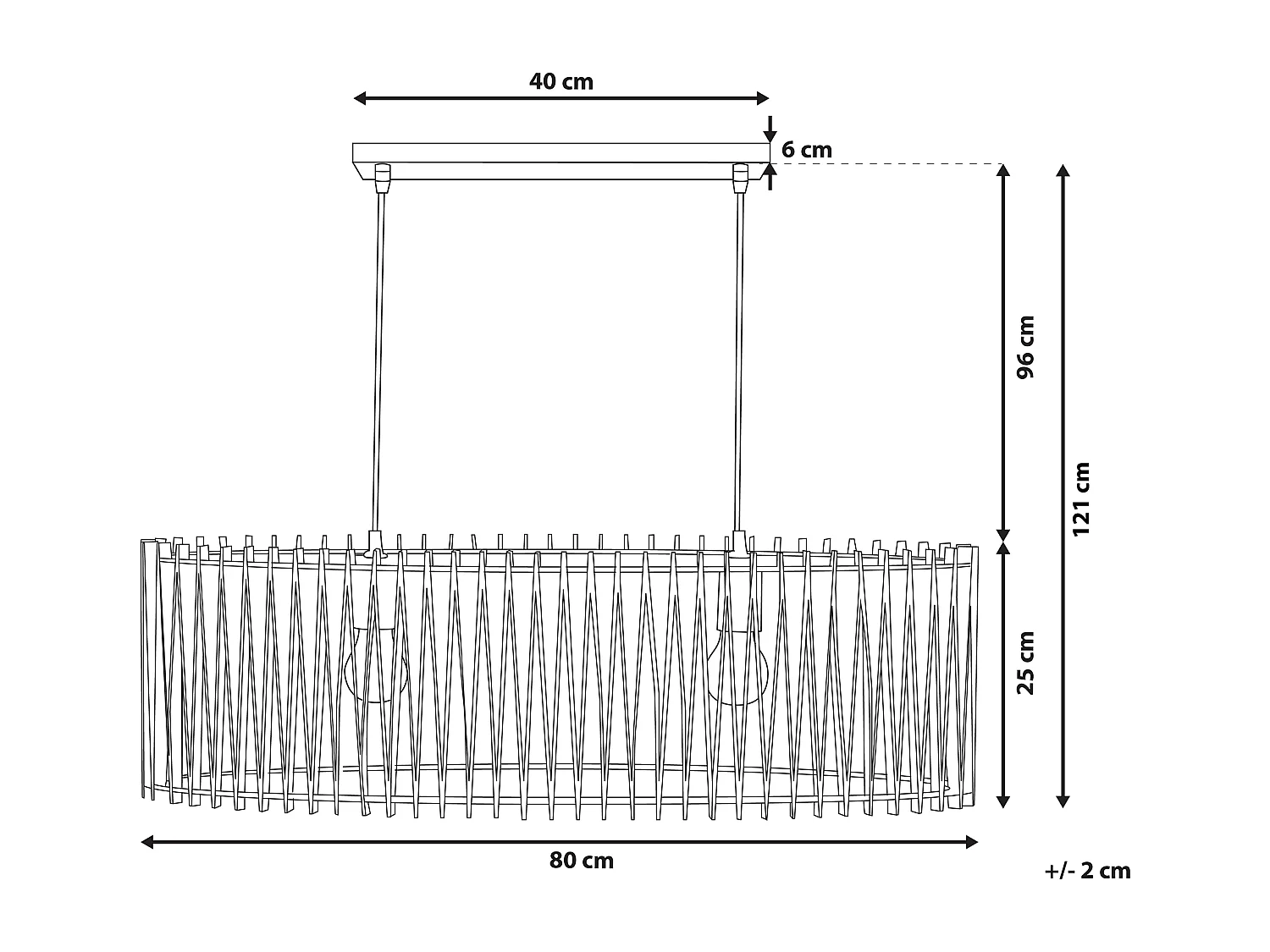 Lámpara colgante CHARI Marrón claro