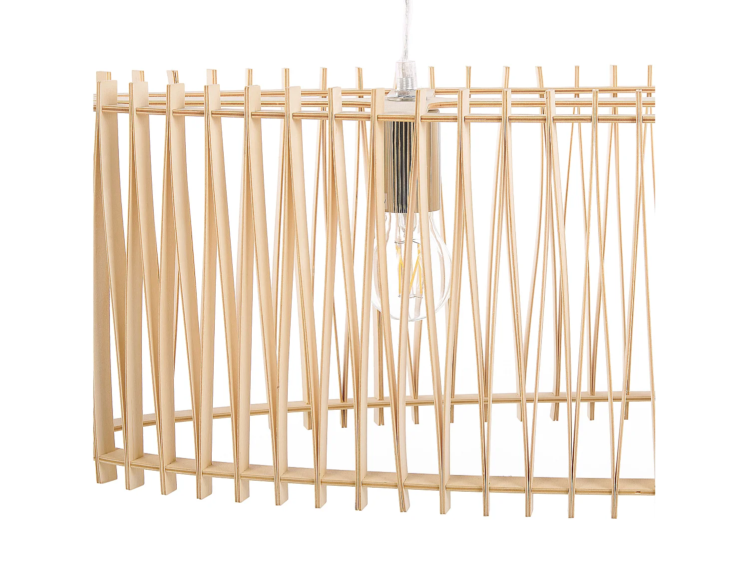 Moderne Hängeleuchte 2-flammig heller Holzfarbton CHARI