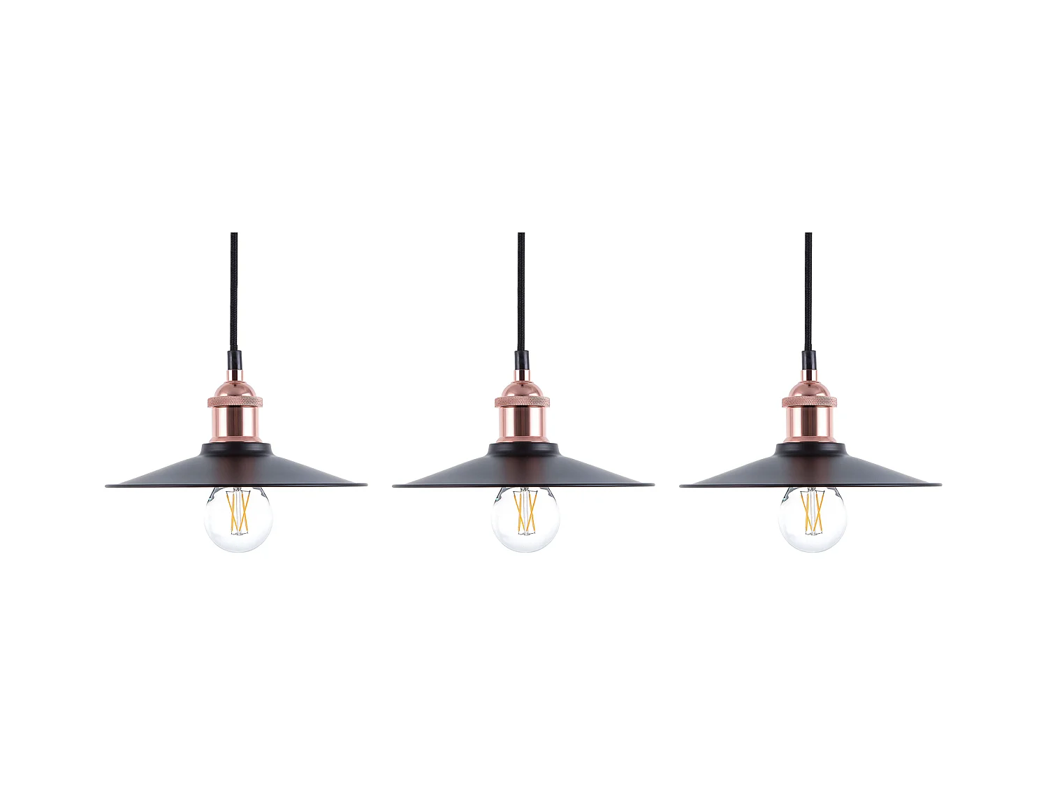 Lot de 3 lampes suspendues SWIFT Métal Cuivré