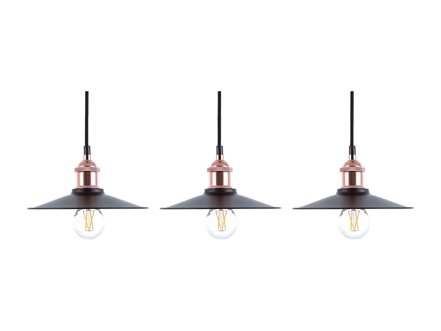 Conjunto de 3 candeeiros suspensos SWIFT Metal Cobre