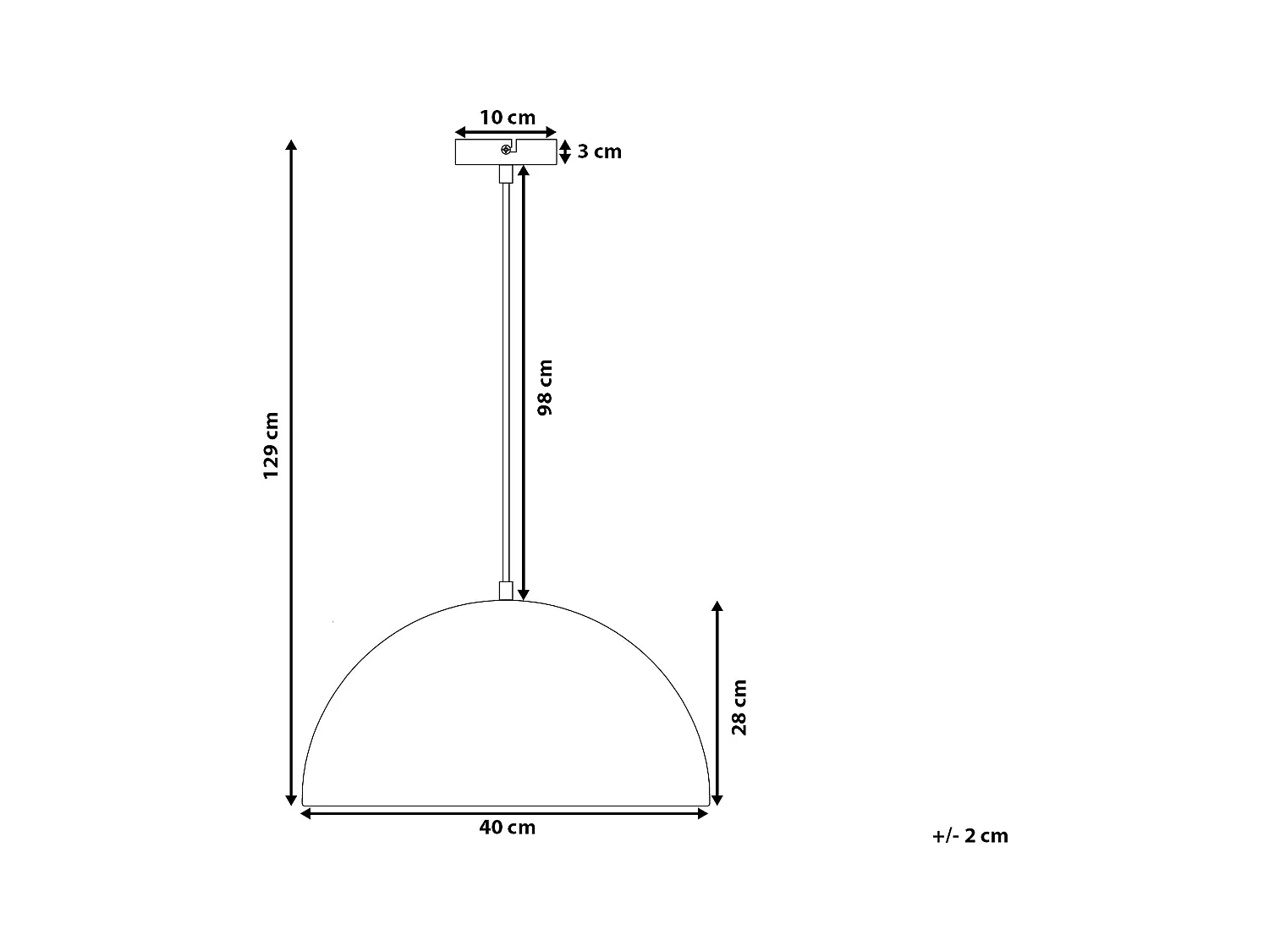 Lampe suspension CETINA Métal Noir