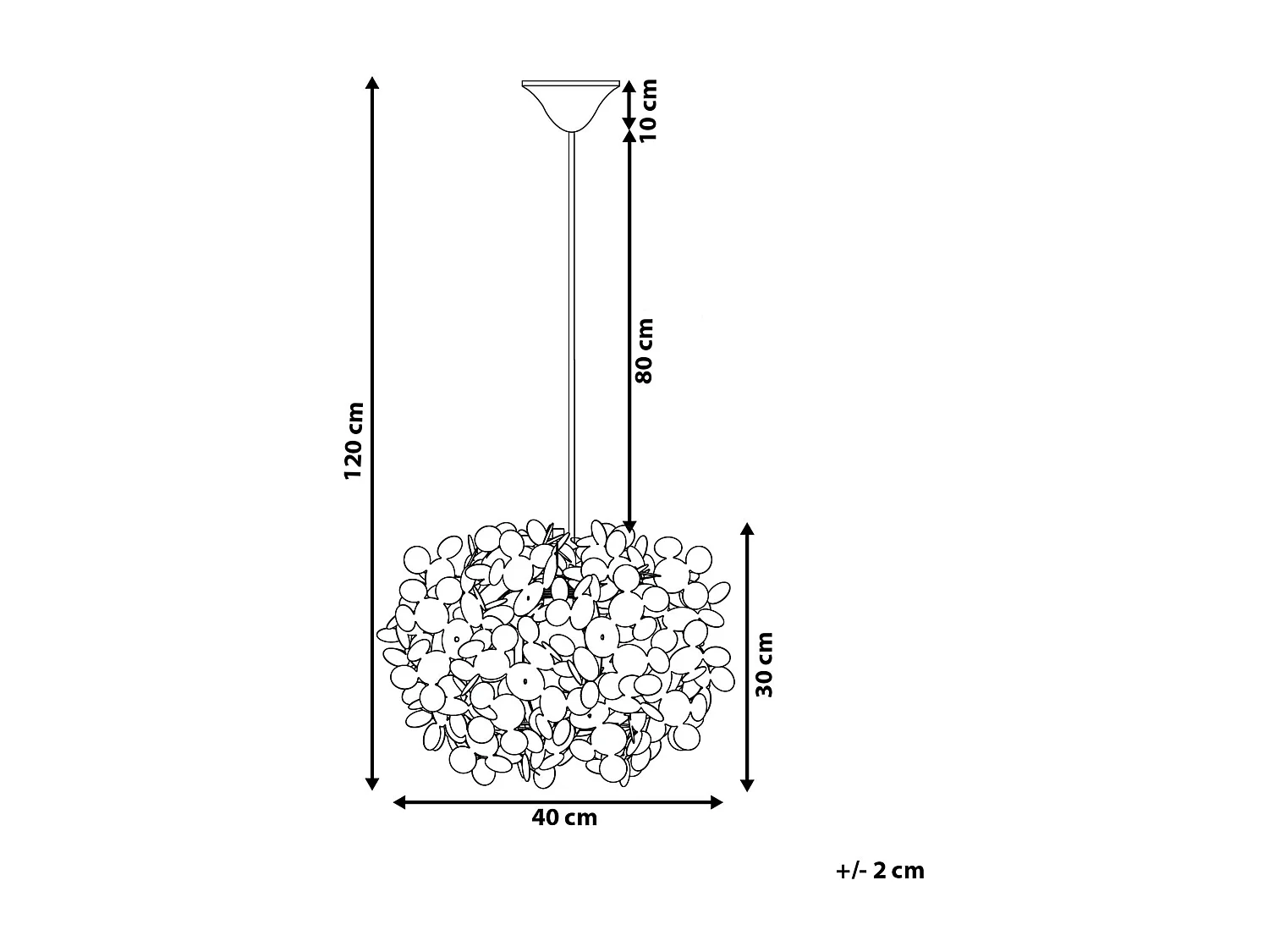 Stilvolle Hängelampe Blumen-Muster Kunststoff weiß Lamone