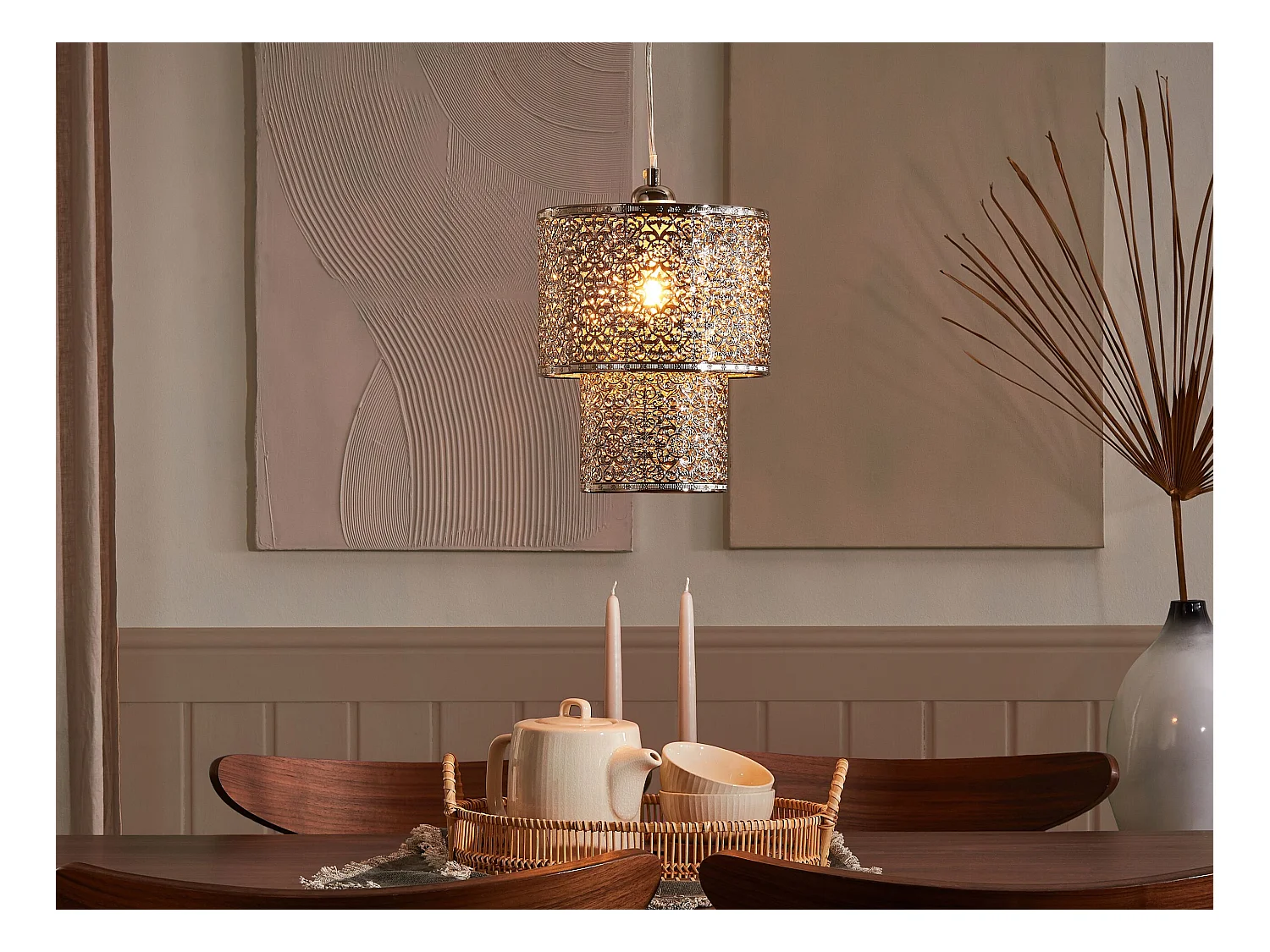 Lampe suspension argenté OSUN