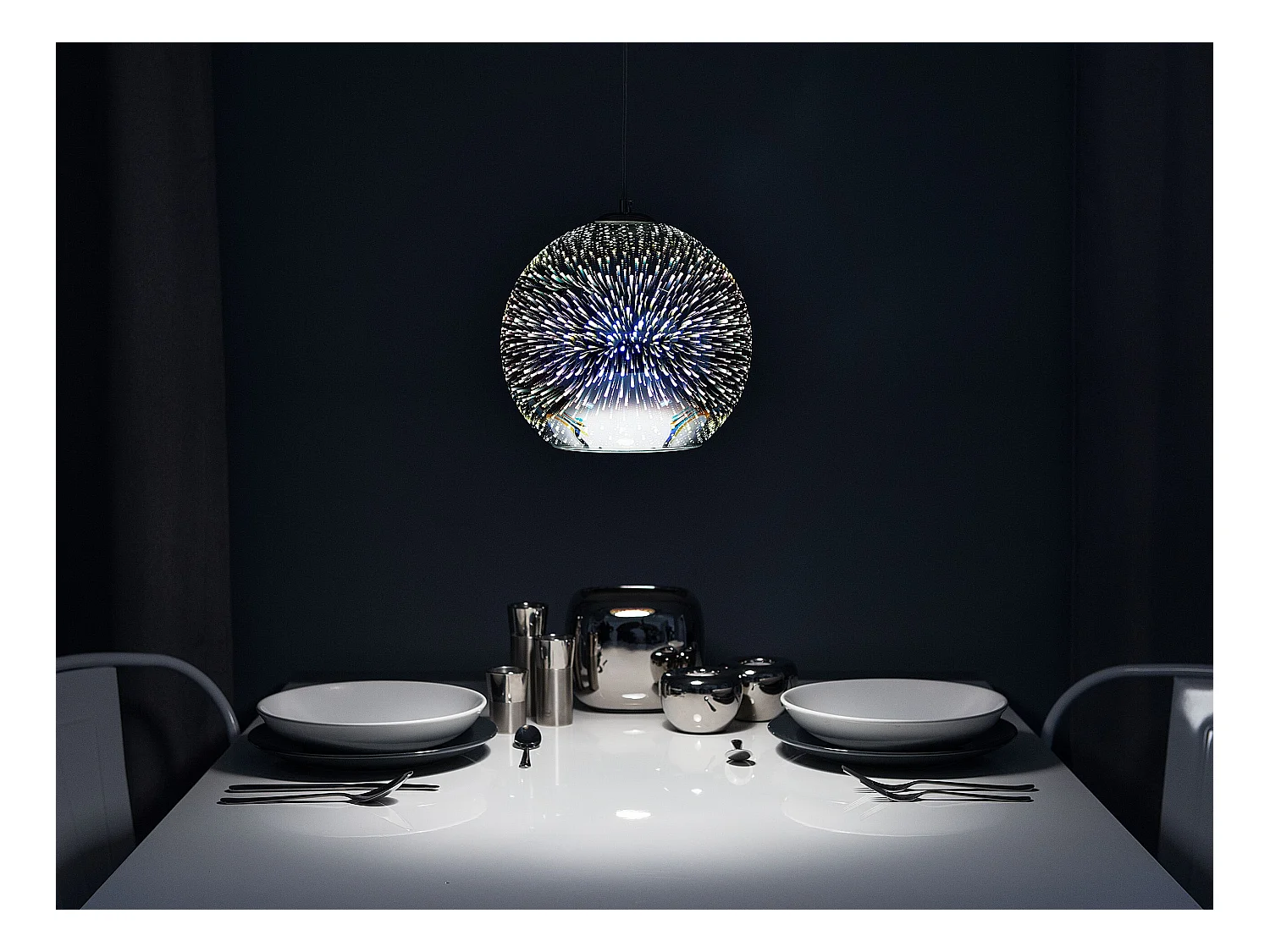Hanglamp SESSERA Glas Zilver