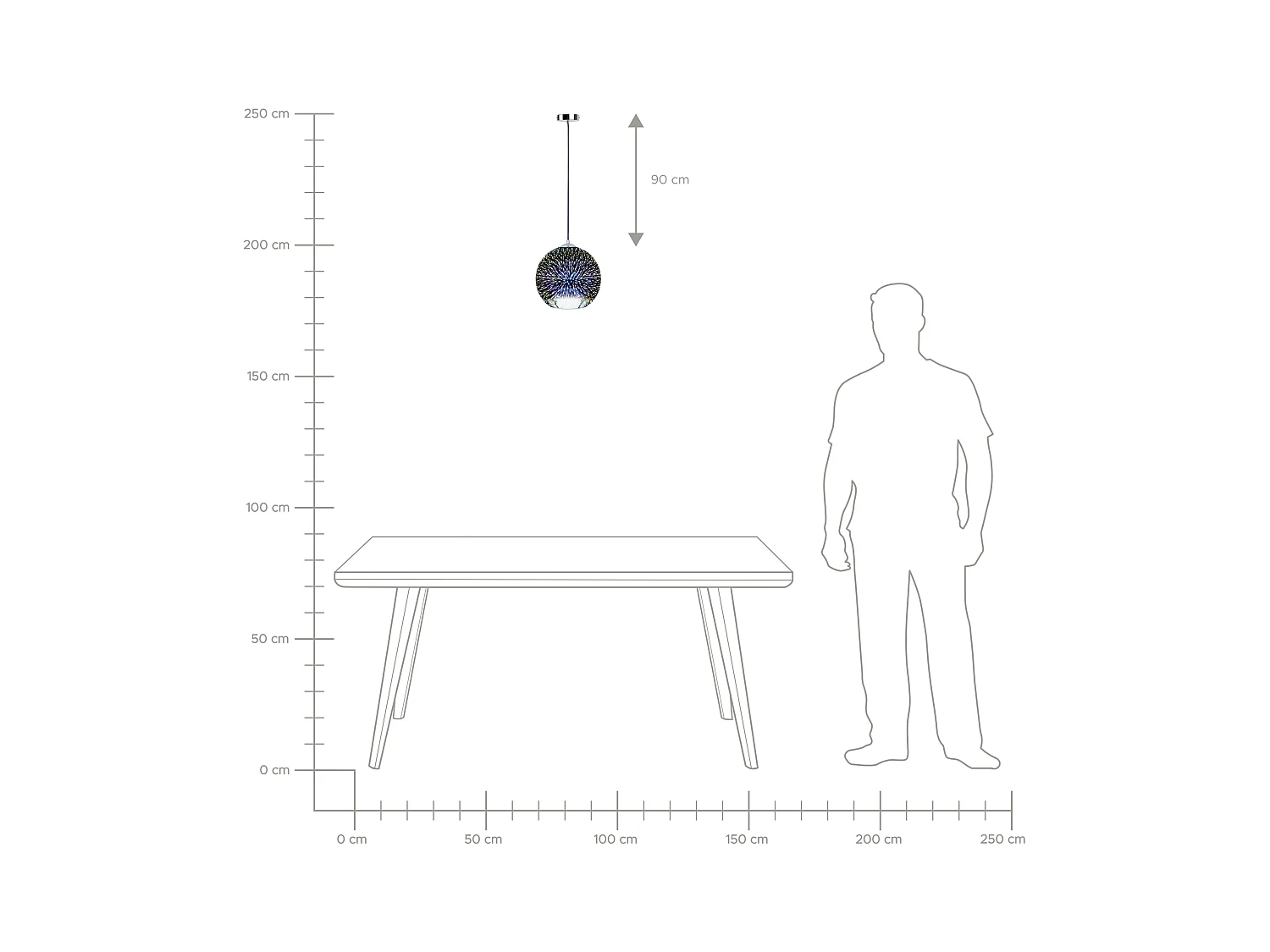 Hanglamp SESSERA Glas Zilver