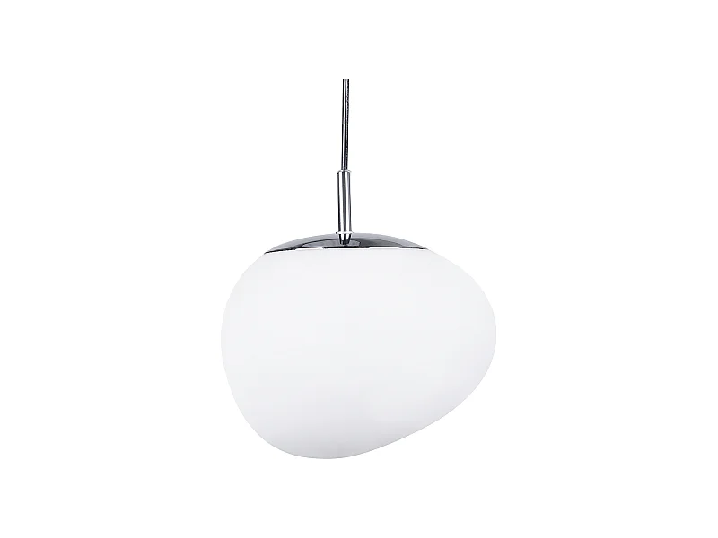 Klassische Hängelampe Lampenschirm als Kugel Glas ovale Form weiß Liffel