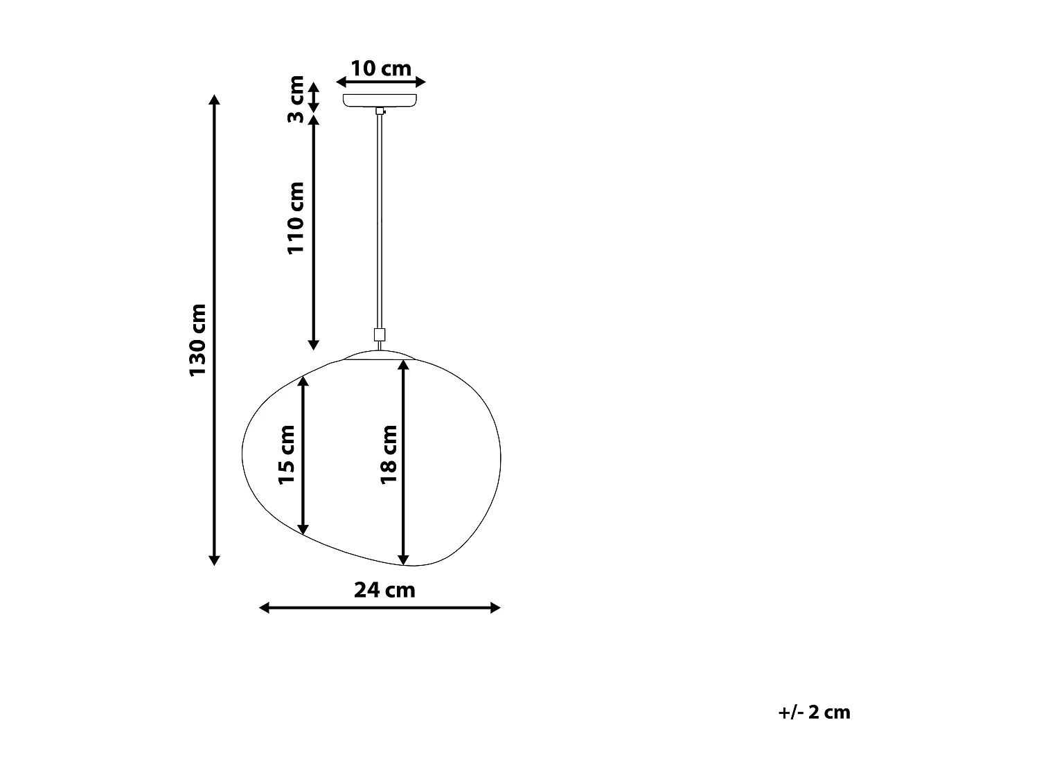 Klassische Hängelampe Lampenschirm als Kugel Glas ovale Form weiß Liffel