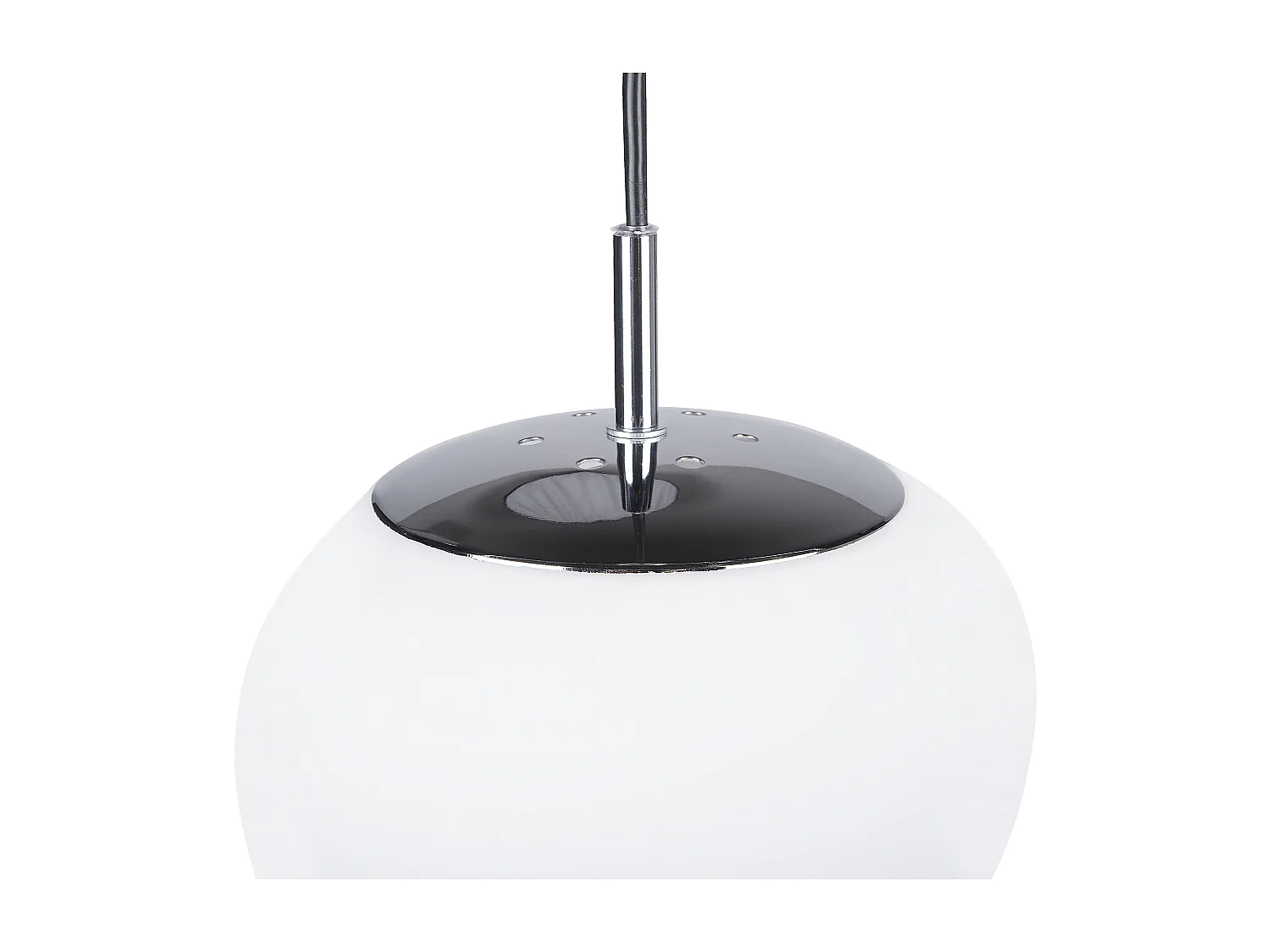 Klassische Hängelampe Lampenschirm als Kugel Glas ovale Form weiß Liffel