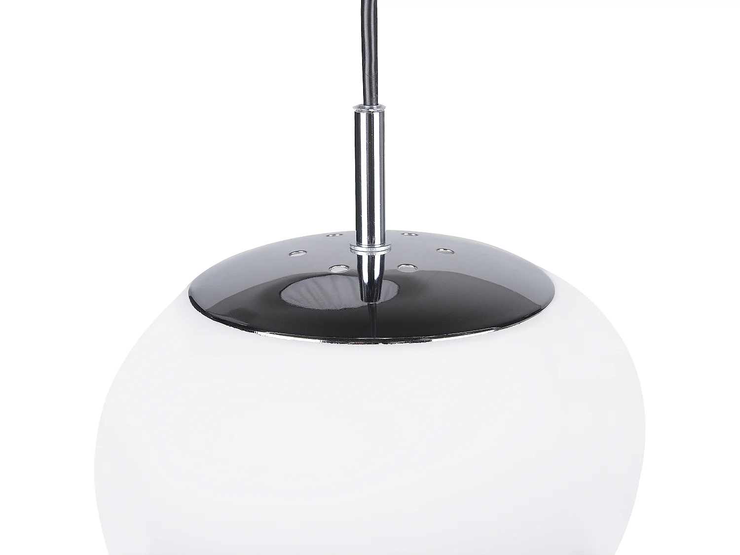 Klassische Hängelampe Lampenschirm als Kugel Glas ovale Form weiß Liffel