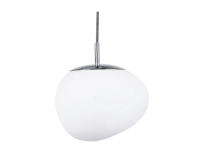 Klassische Hängelampe Lampenschirm als Kugel Glas ovale Form weiß Liffel