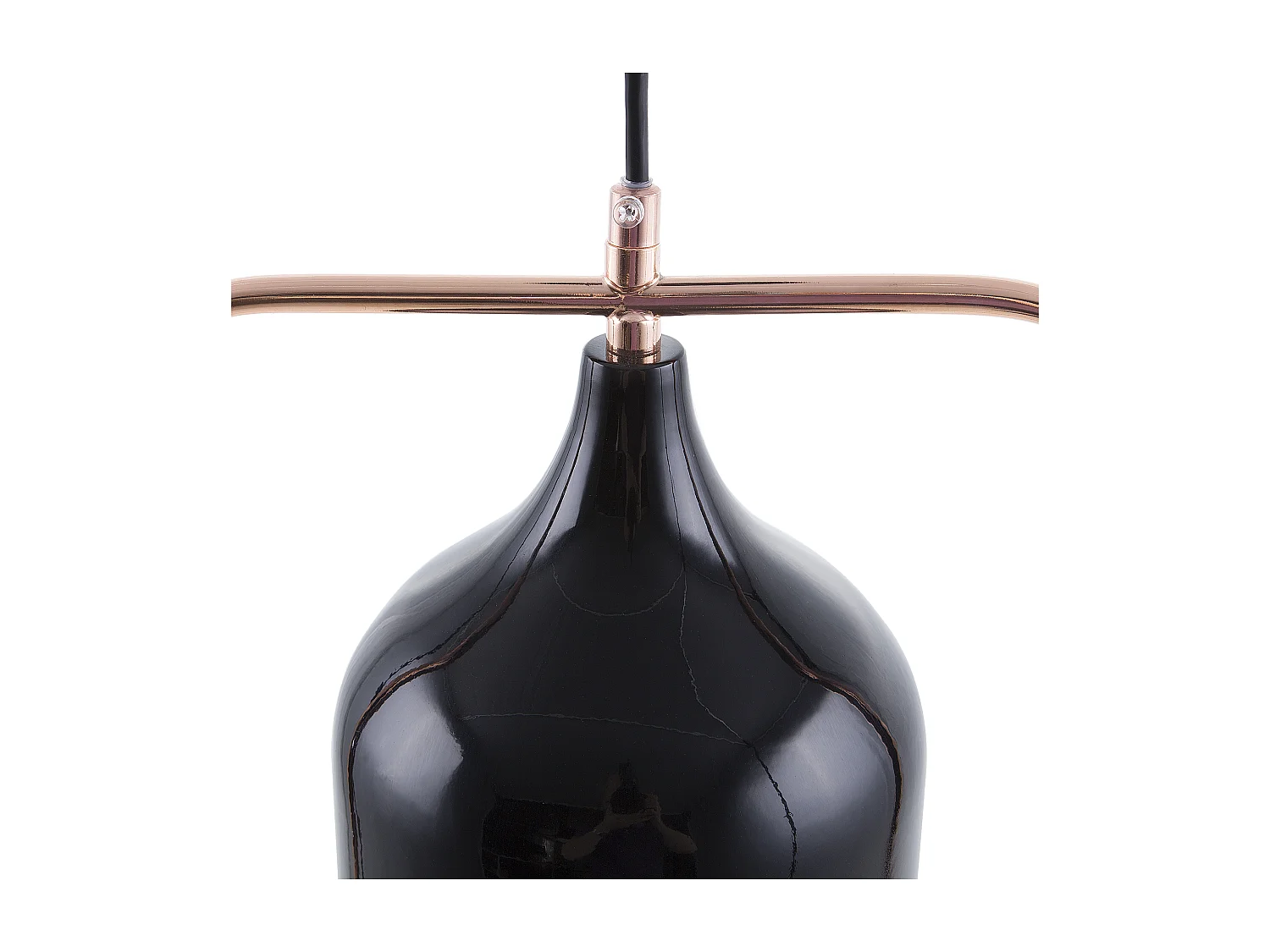 Trendy Pendelleuchte doppelter Lampenschirm schwarz / gold Mavone