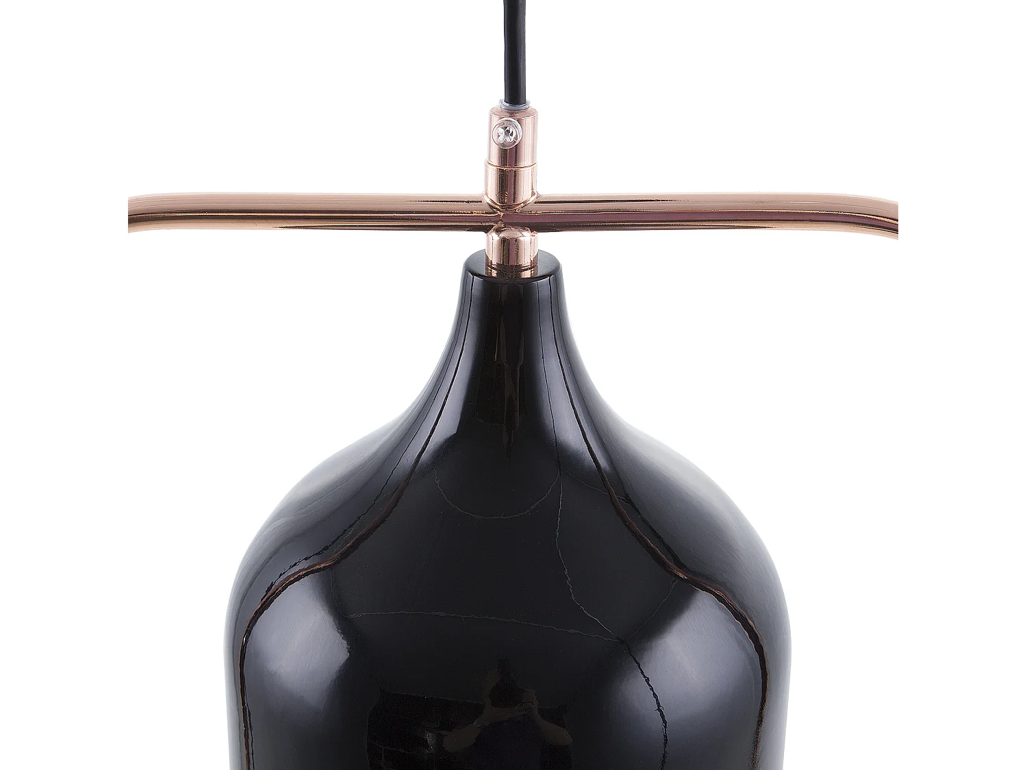 Trendy Pendelleuchte doppelter Lampenschirm schwarz / gold Mavone