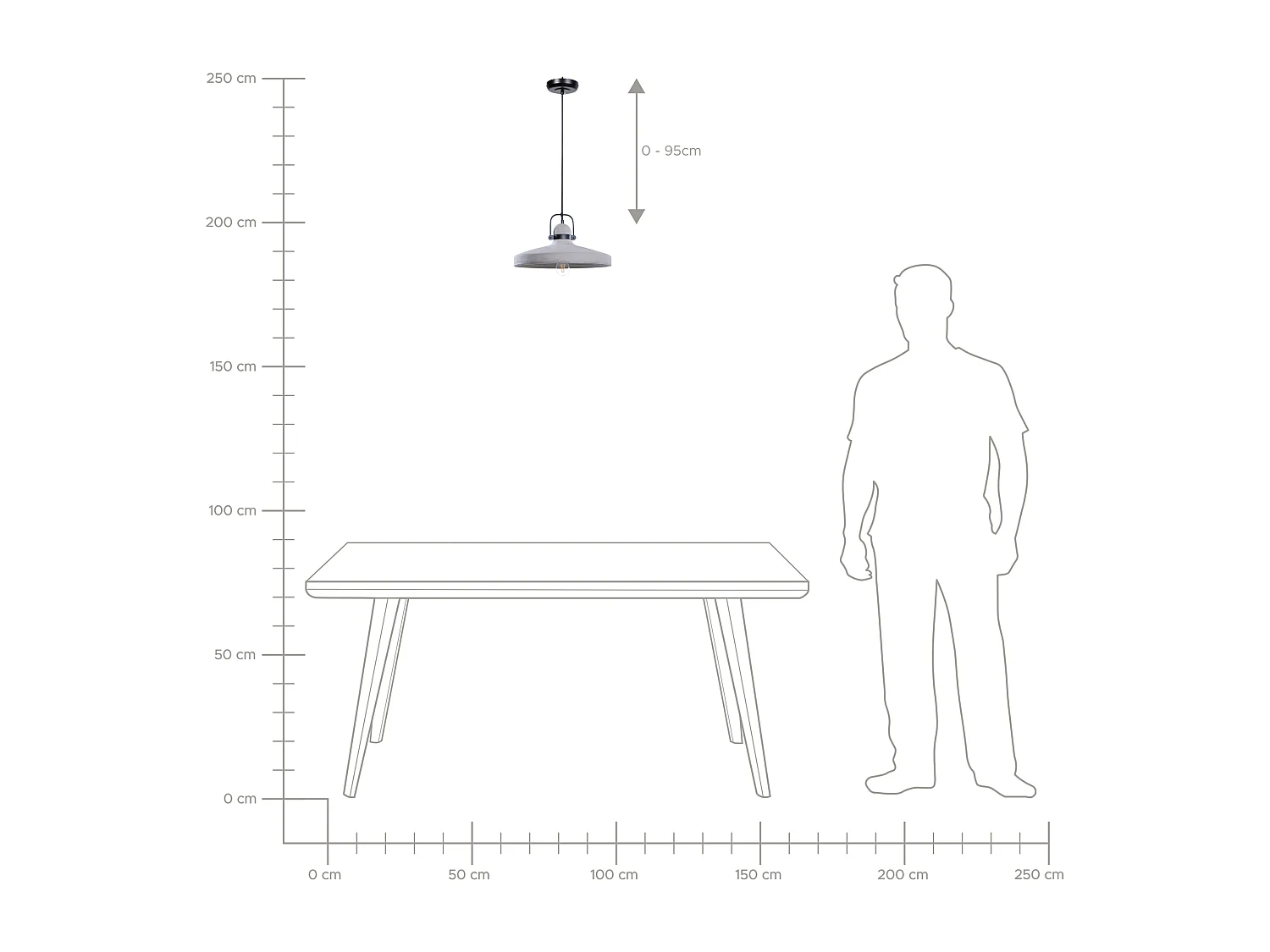 Lampe suspension NOATAK Béton Gris