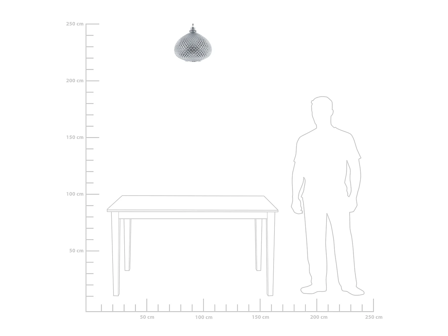 Lampe suspension argentée MADON