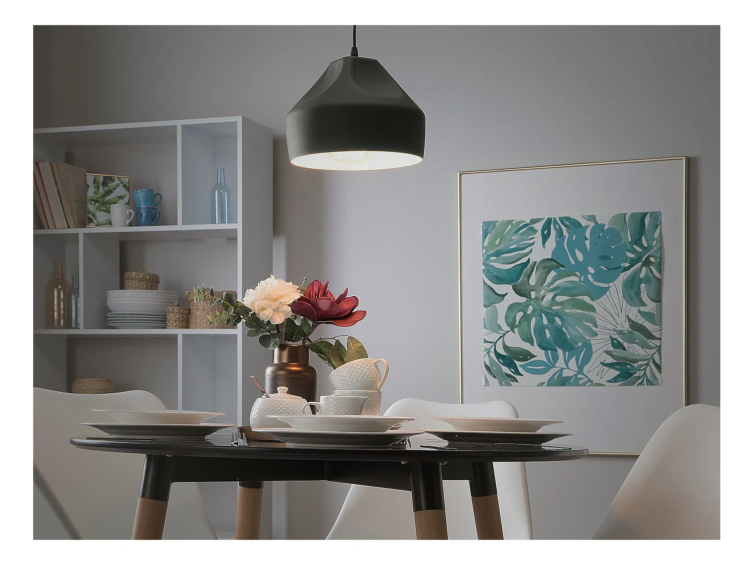 Hängeleuchte schwarz Modern Pendelleuchte aus Metall Evinos