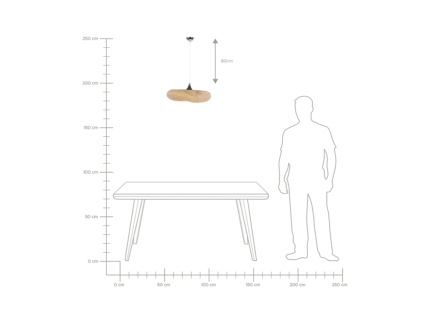 Hängelampe BOYNE Bambusholz Hellbraun
