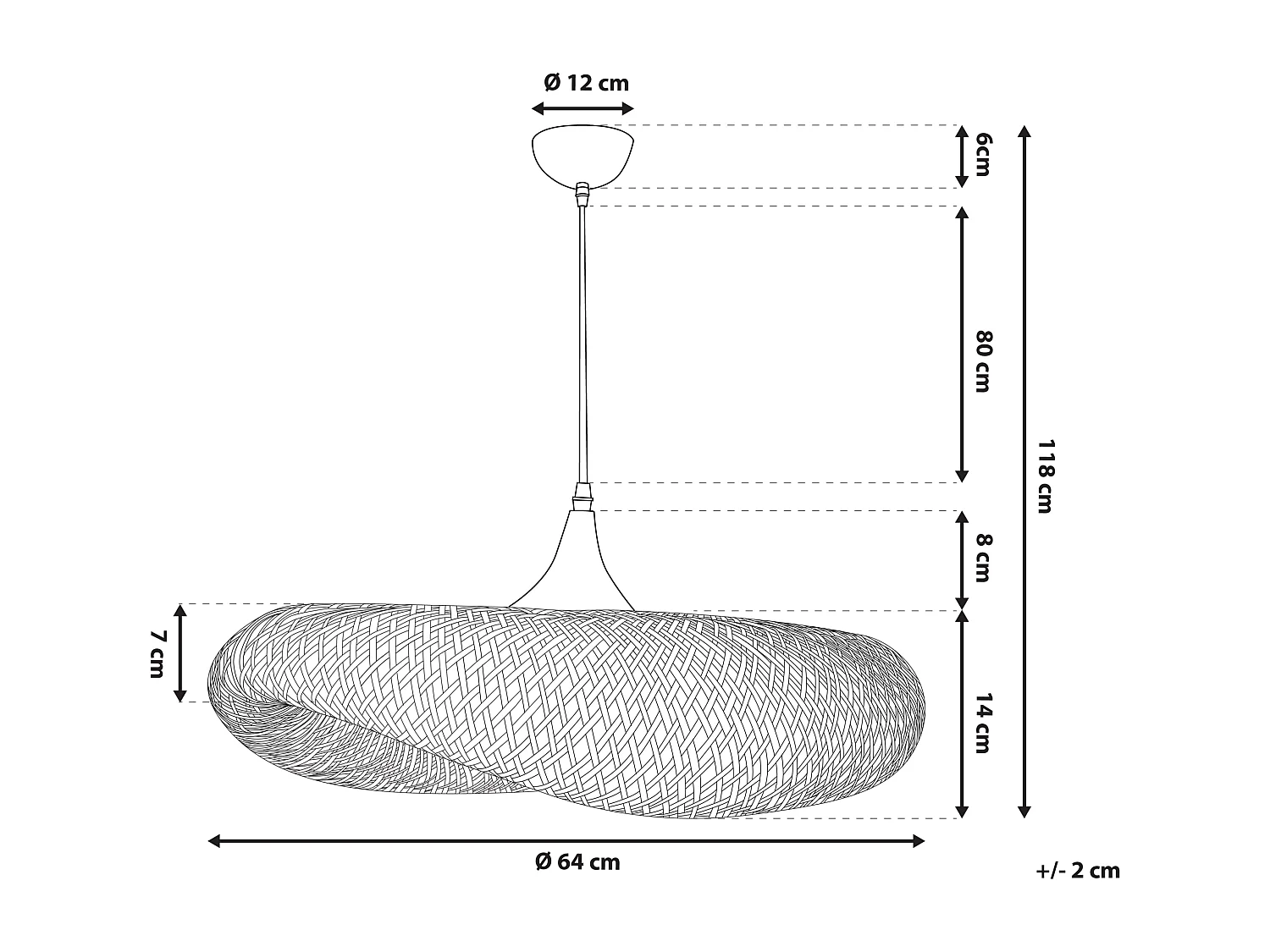 Lampa wisząca BOYNE Drewno bambusowe Jasnobrązowy