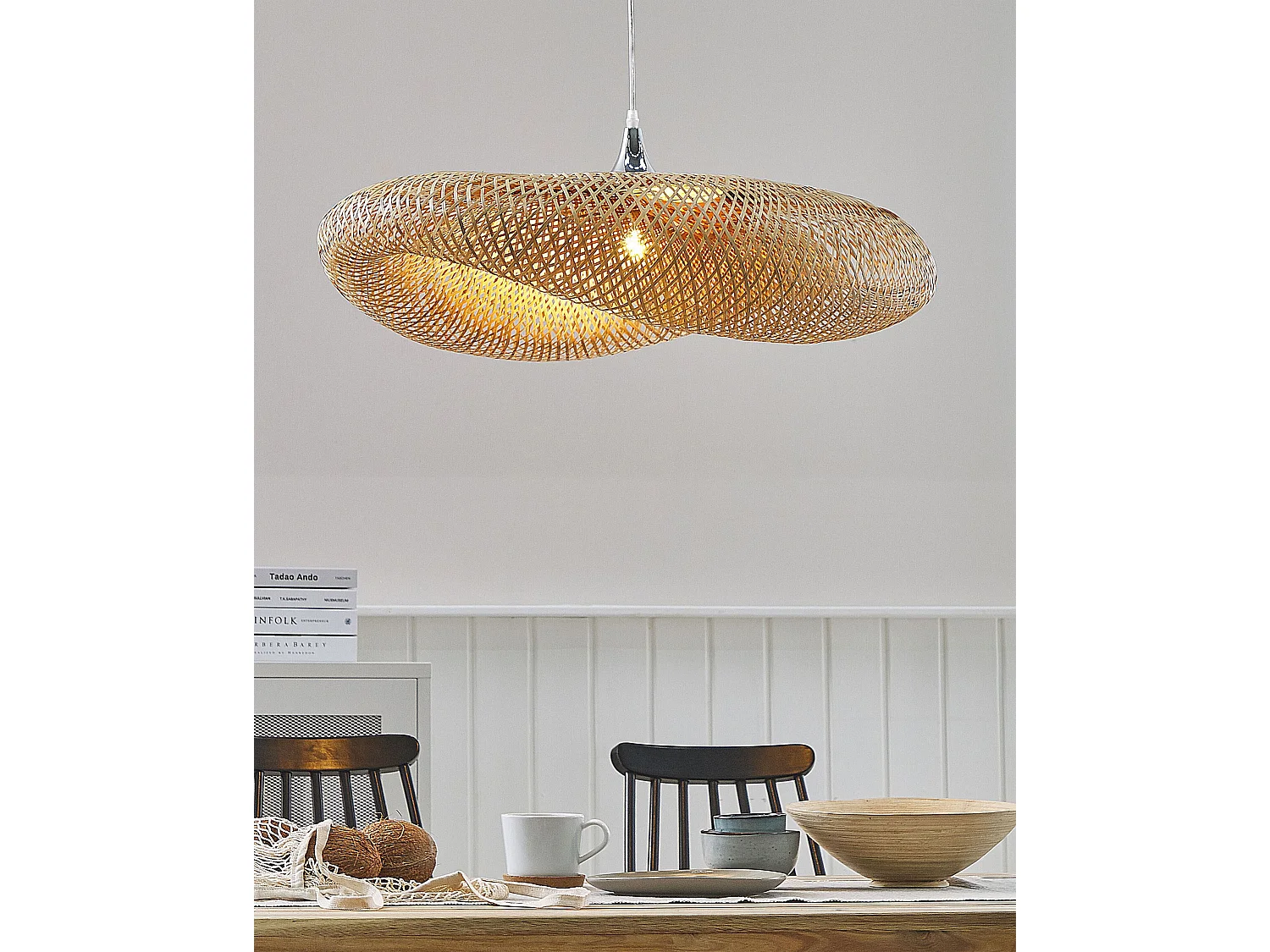 Lampadario BOYNE Legno di bambù Marrone chiaro