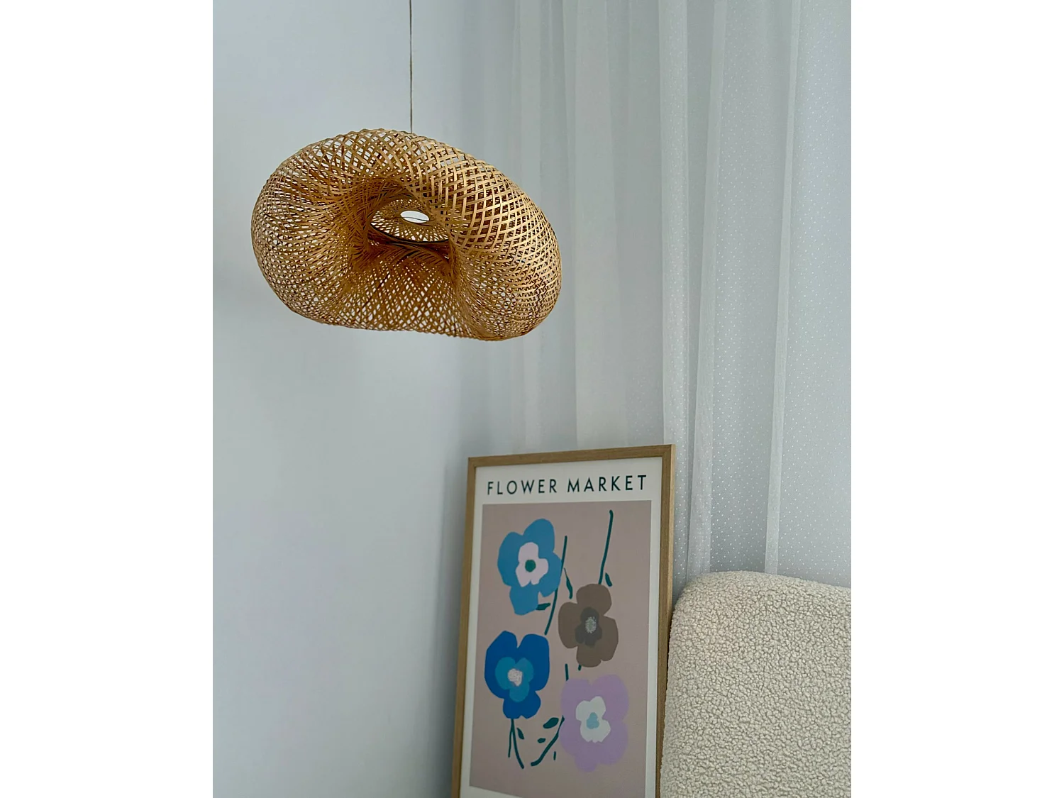 Lampe suspension BOYNE Bambou Marron clair