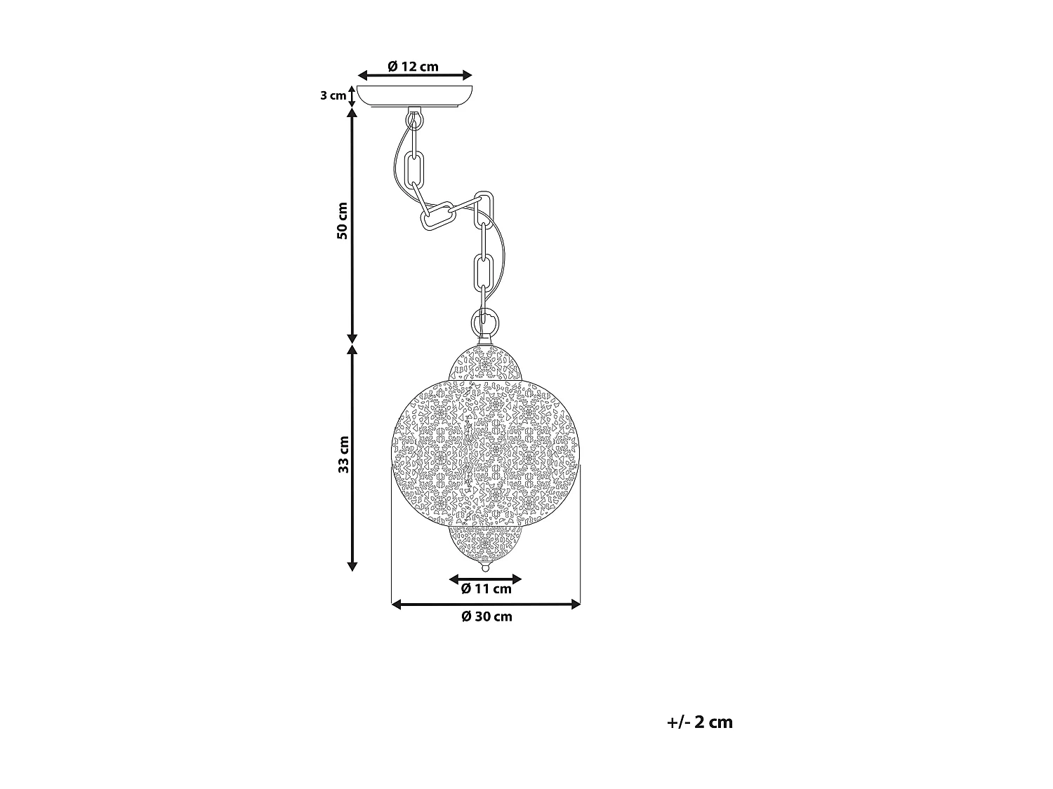 Lampe suspension TYNE Métal Argenté
